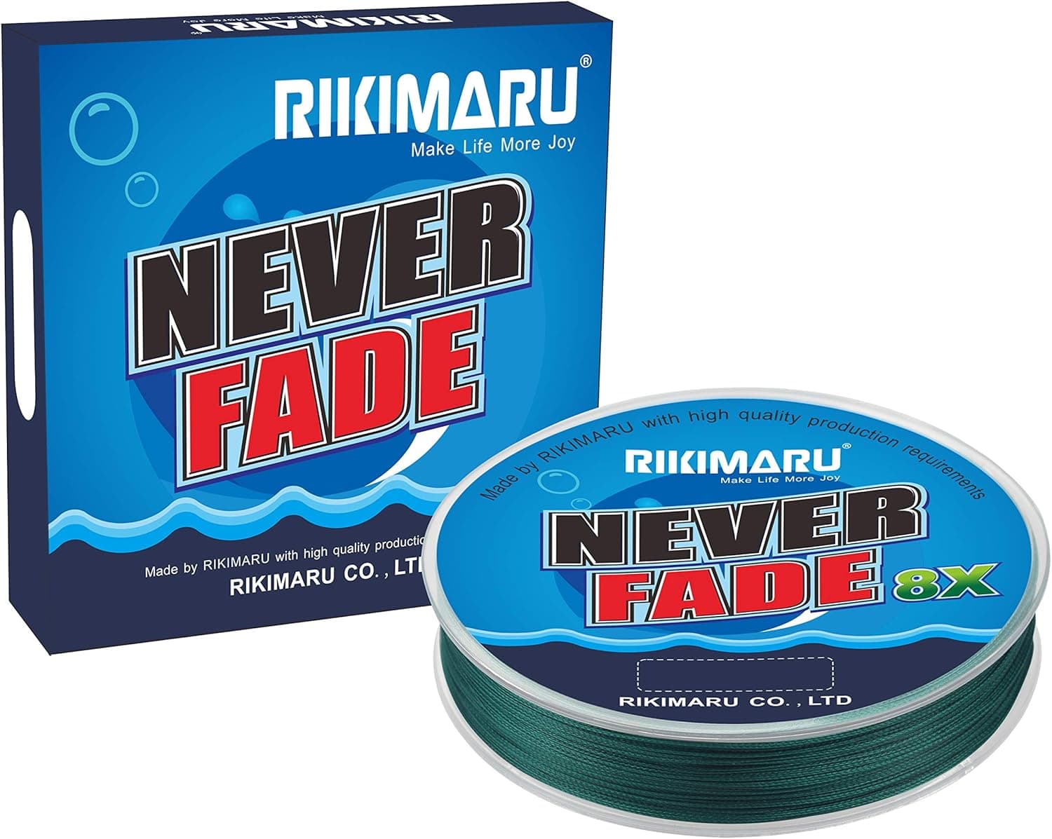 Rikimaru Never Fade 8X Strands Braided Fishing Line 10-80LB 150-600Yds