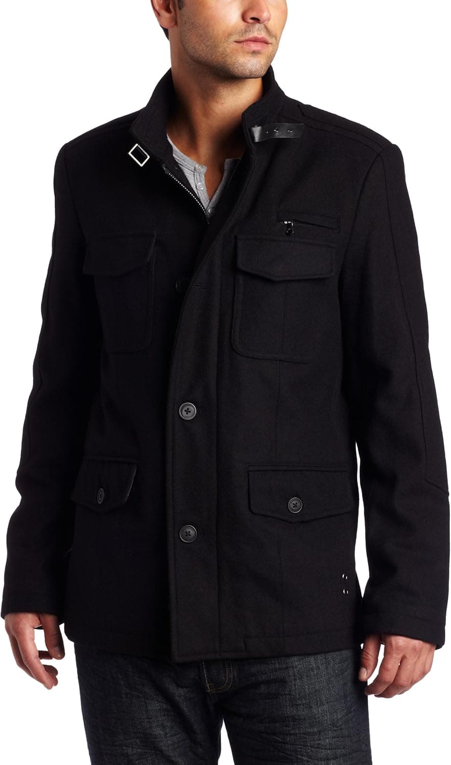 Kenneth Cole Men's Melton Fashion Field Coat