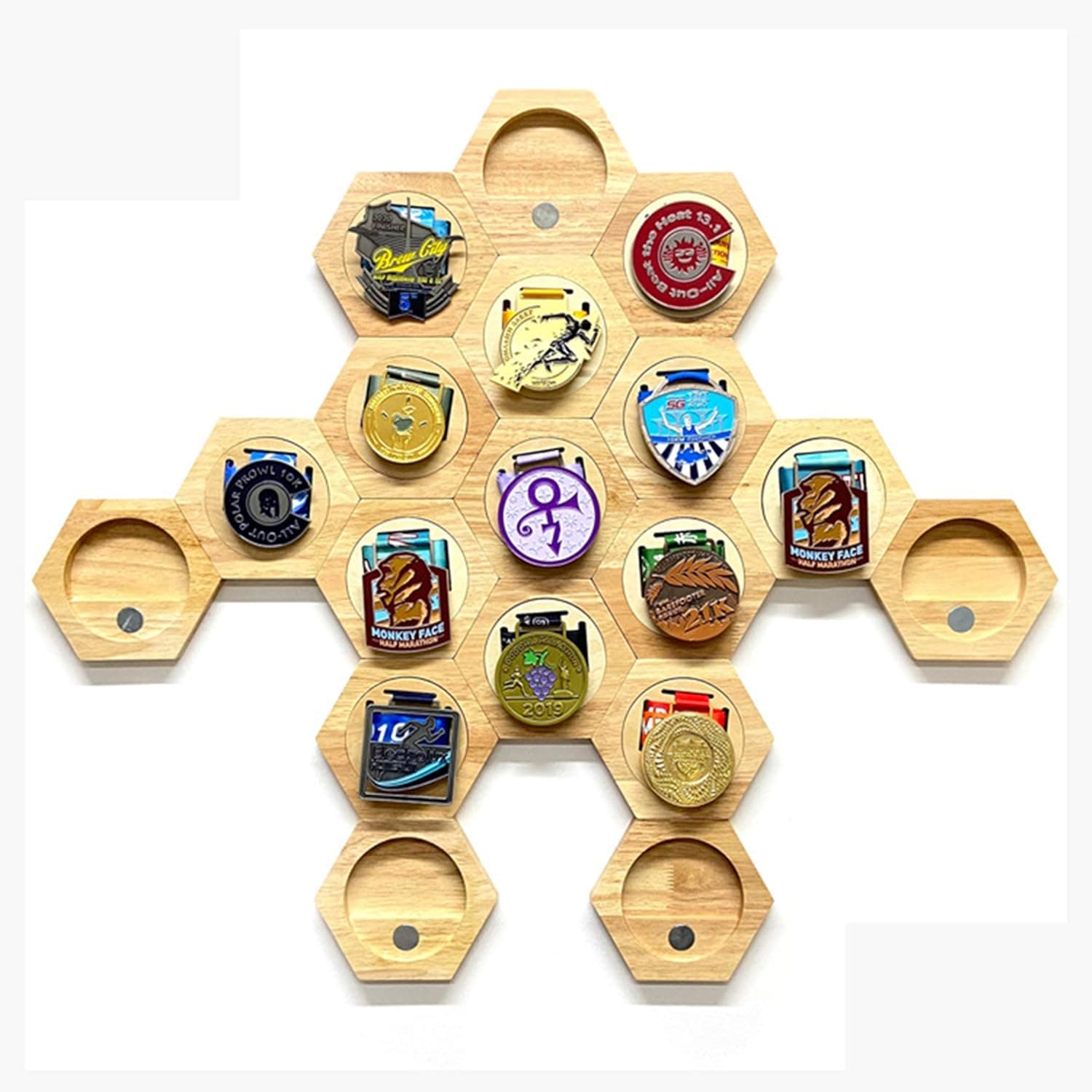 HL1971 Medal Hanger,Winner's Premium Wooden Medal Display Stand, Can Be Used As Gifts for Sports Lovers