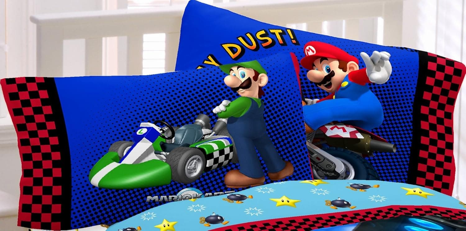 Super Mario The Race is On Reversible Pillowcase