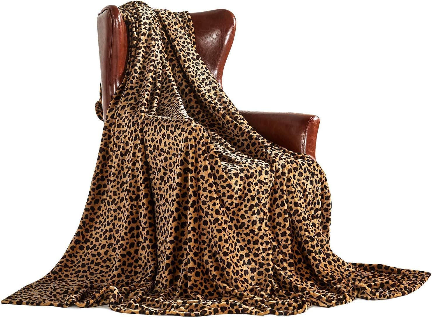 MERRYLIFE Leopard Throw Blanket Decorative Fleece Throw | Ultra-Plush Colorful Oversized | Couch Blanket Travel Lap | (50" 60", Cheetah)