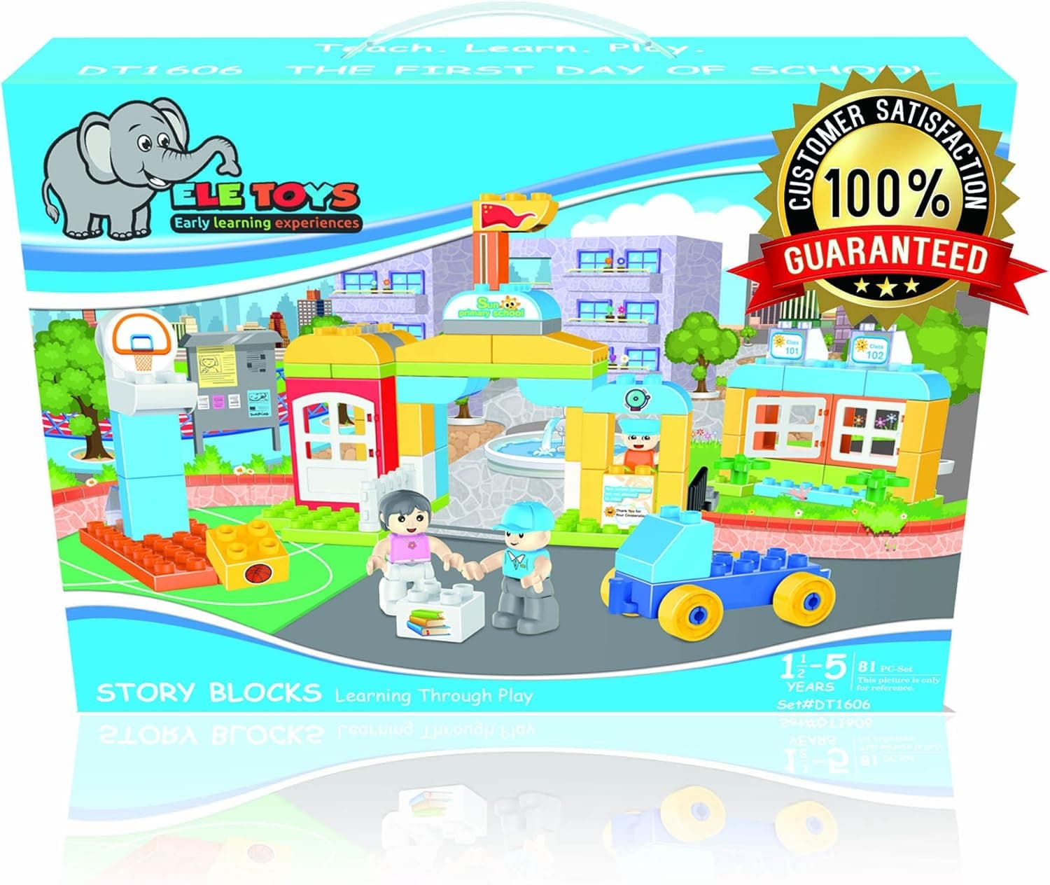 Ele Toys Educational STEM Large Children's Building Blocks for Preschool and Toddlers - Compatible Building Bricks Construction Set - Includes Stickers and Story on Feelings