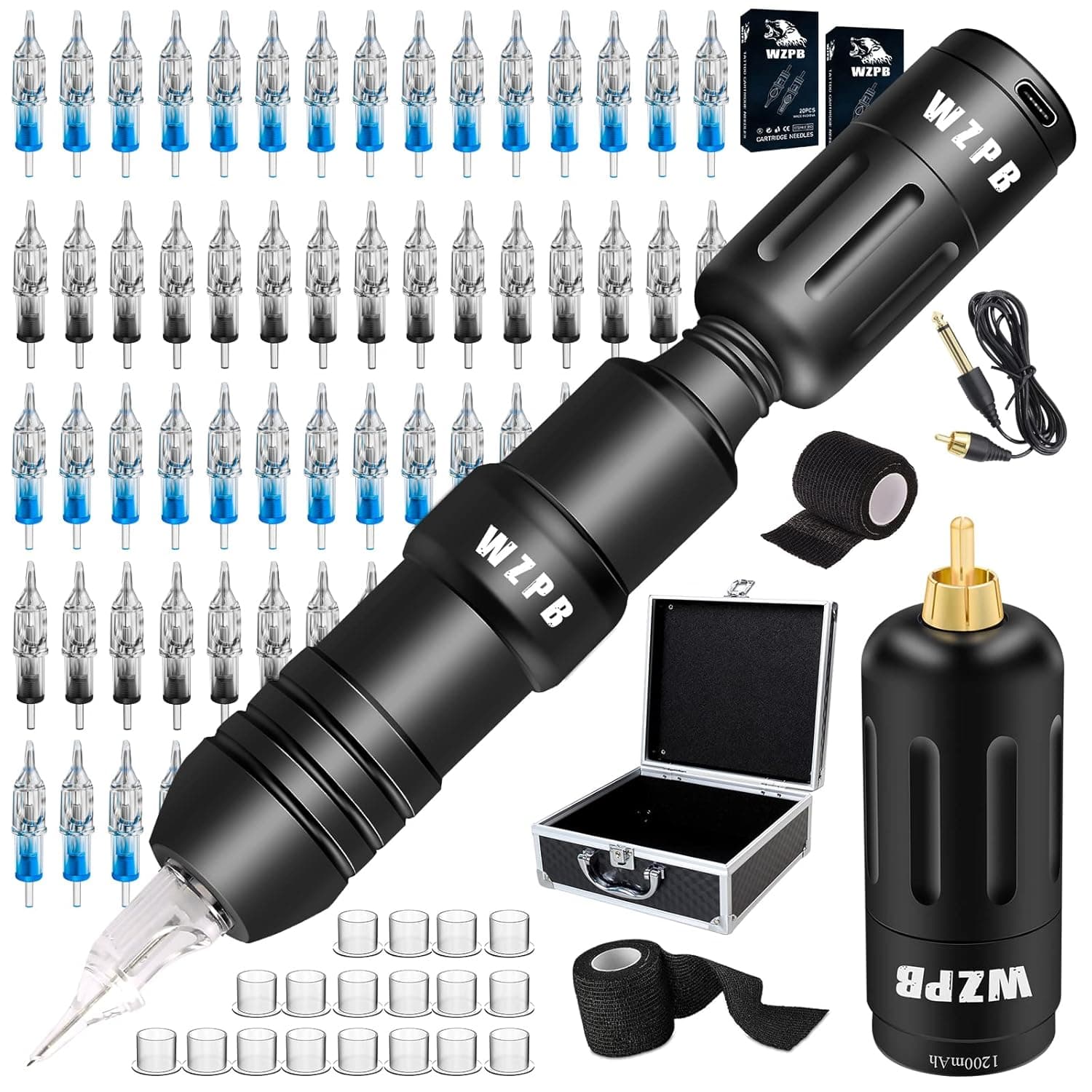 WZPB Wireless Machine Kit Rotary Machine Kit Professional with Power Supply Grip Tape for Beginners or Artists