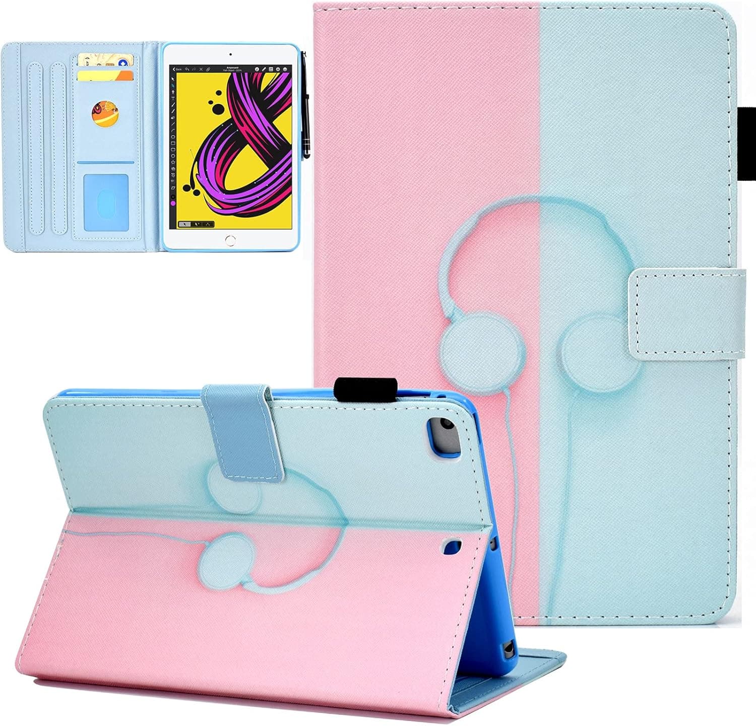 iPad 10.2 inch Case for iPad 9th/8th/7th Generation Case 2021/2020/2019 DTangLsm Flip iPad 10.2 Case Smart iPad Pro 10.5 Cover Stand for iPad Air 3rd Generation 2019 & iPad Pro 10.5 inch 2017, Headset