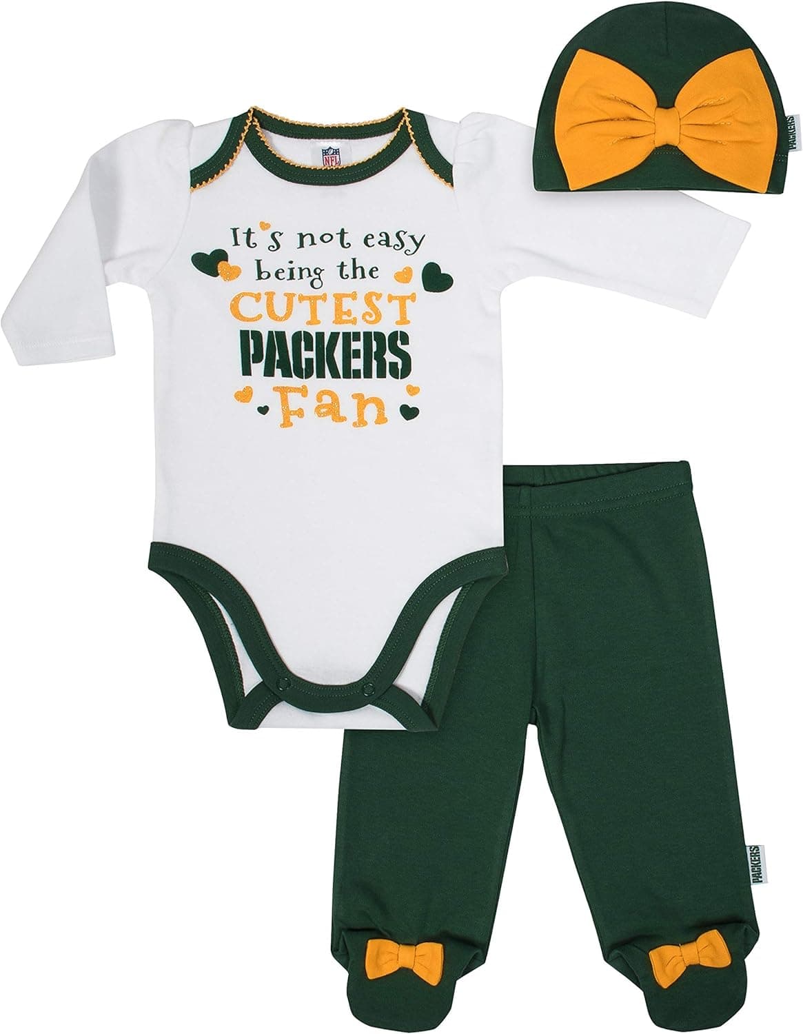 NFL Baby-Girl Bodysuit Pant & Cap Set