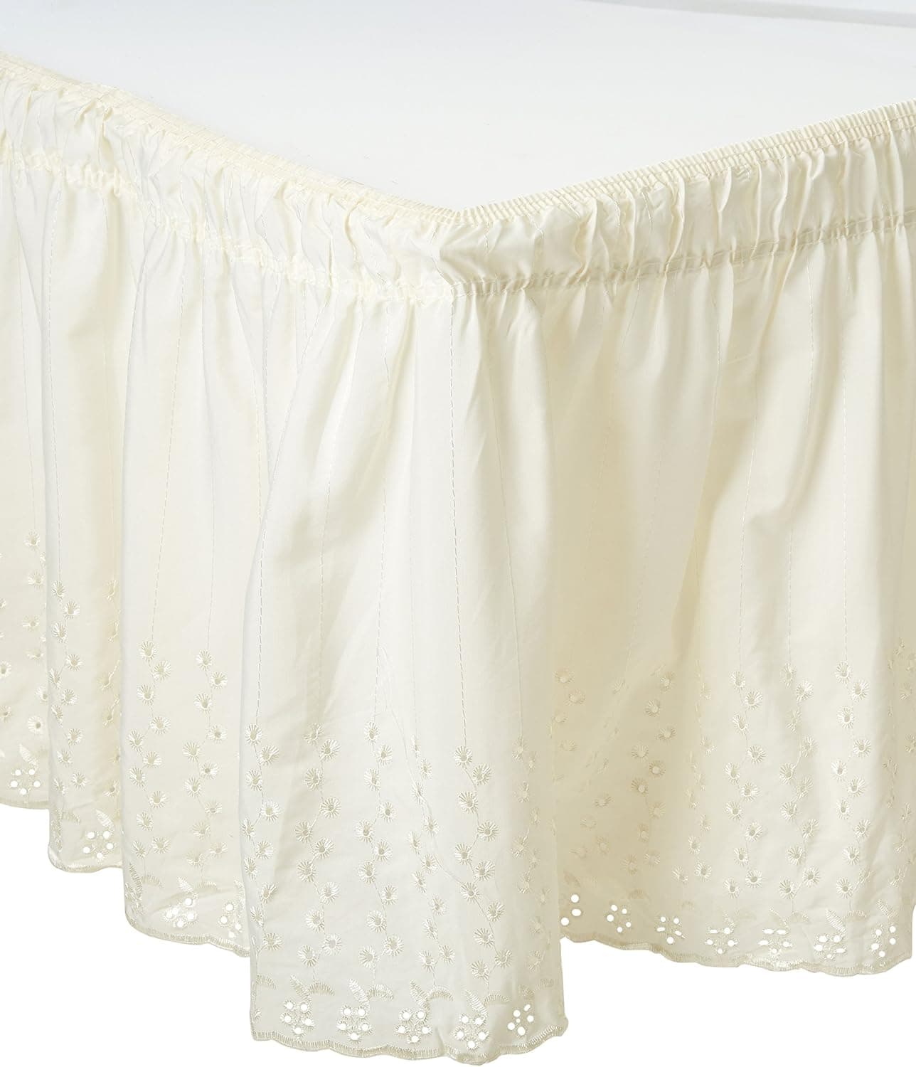 Madison Wrap-Around Bed Ruffle, Queen/King, Beige, (WR-EYE-Q/K-18-BG)