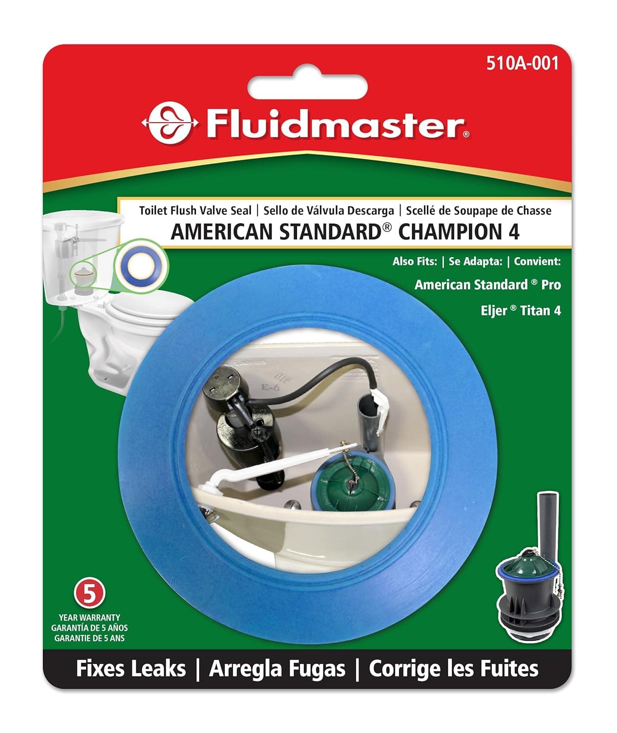 Fluidmaster 510A-001-P10 American Standard and Eljer Replacement Flush Valve Seal, Blue