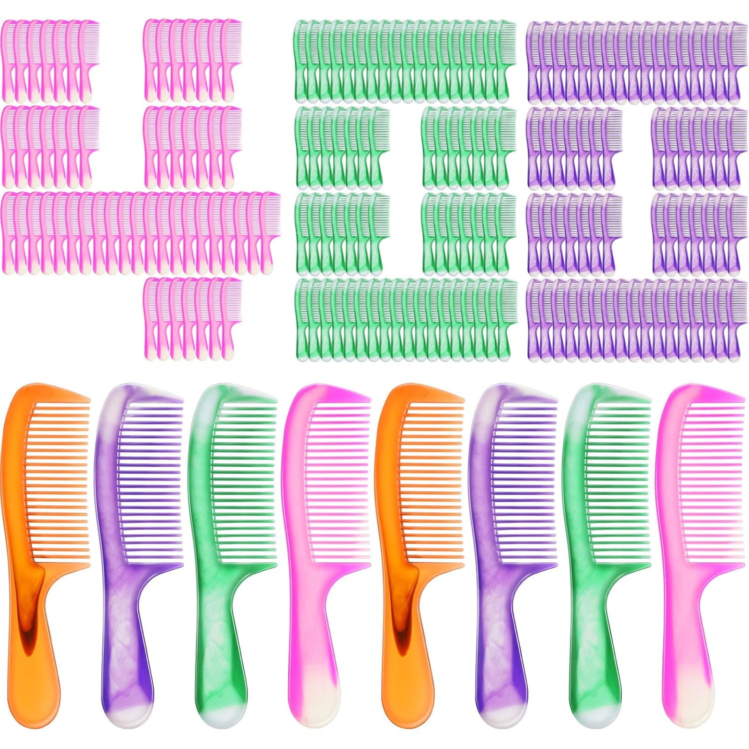 400 Bulk Individually Wrapped Hair Combs Disposable Hair Combs Set Colorful Hair Combs Bulk for Hotel Shelter Homeless Nursing Home Charity Church