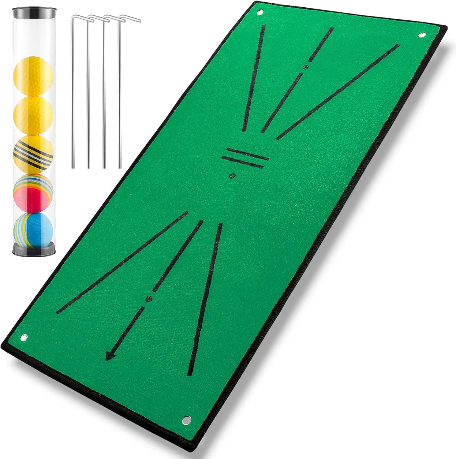 Golf Hitting Mat, Swing Training Mat, Premium Velvet Material Golf Practice Aid Rug for Indoor/Outdoor Putting Practice, 12”x24” Portable Backyard Golf Pad, Include Advanced Guide, Golf Gift for Men