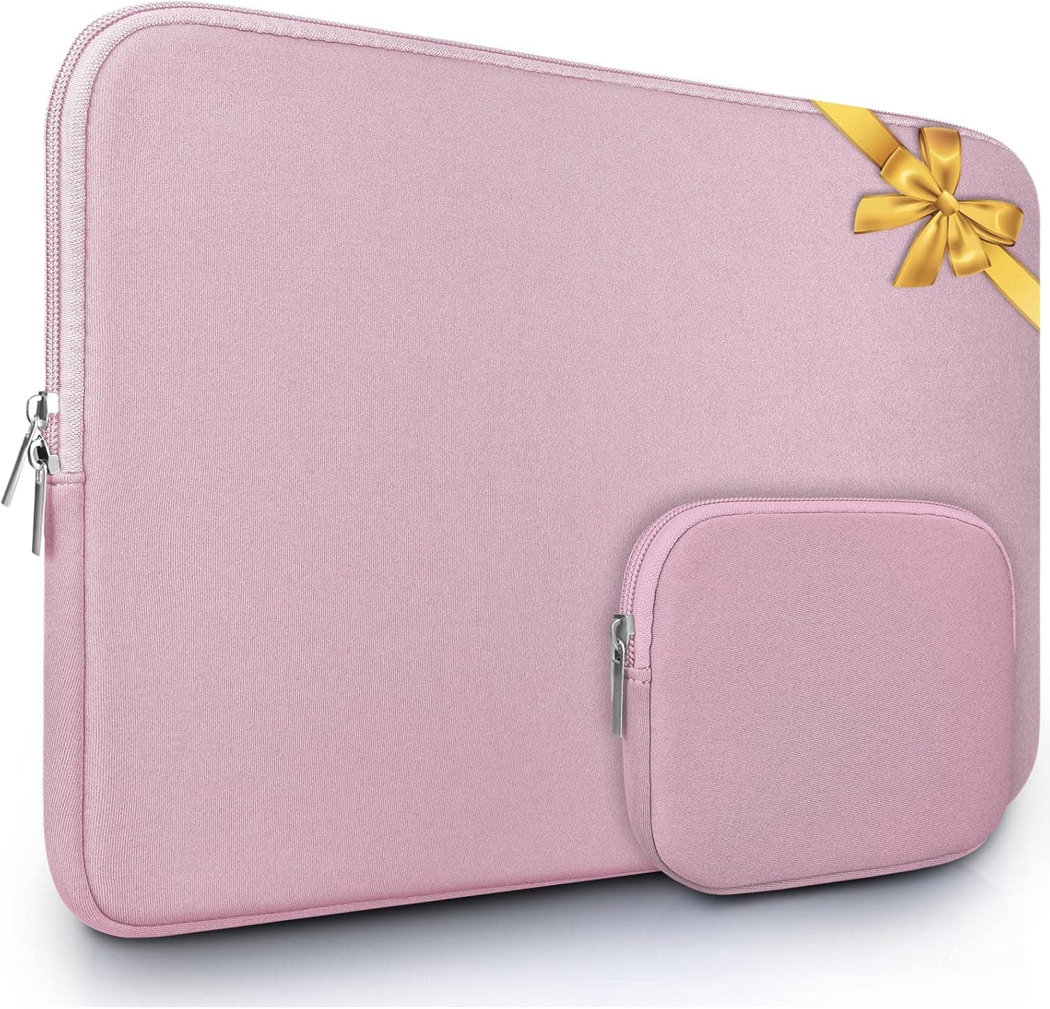 ANTERK Laptop Sleeve, 15.6 inch Laptop Case, Laptop Bag Compatible for 15.6" Apple Laptop, Slim Lightweight Laptop Computer Notebook with Small Case, Durable Laptop Sleeve for HP,Dell,Lenovo, Pink