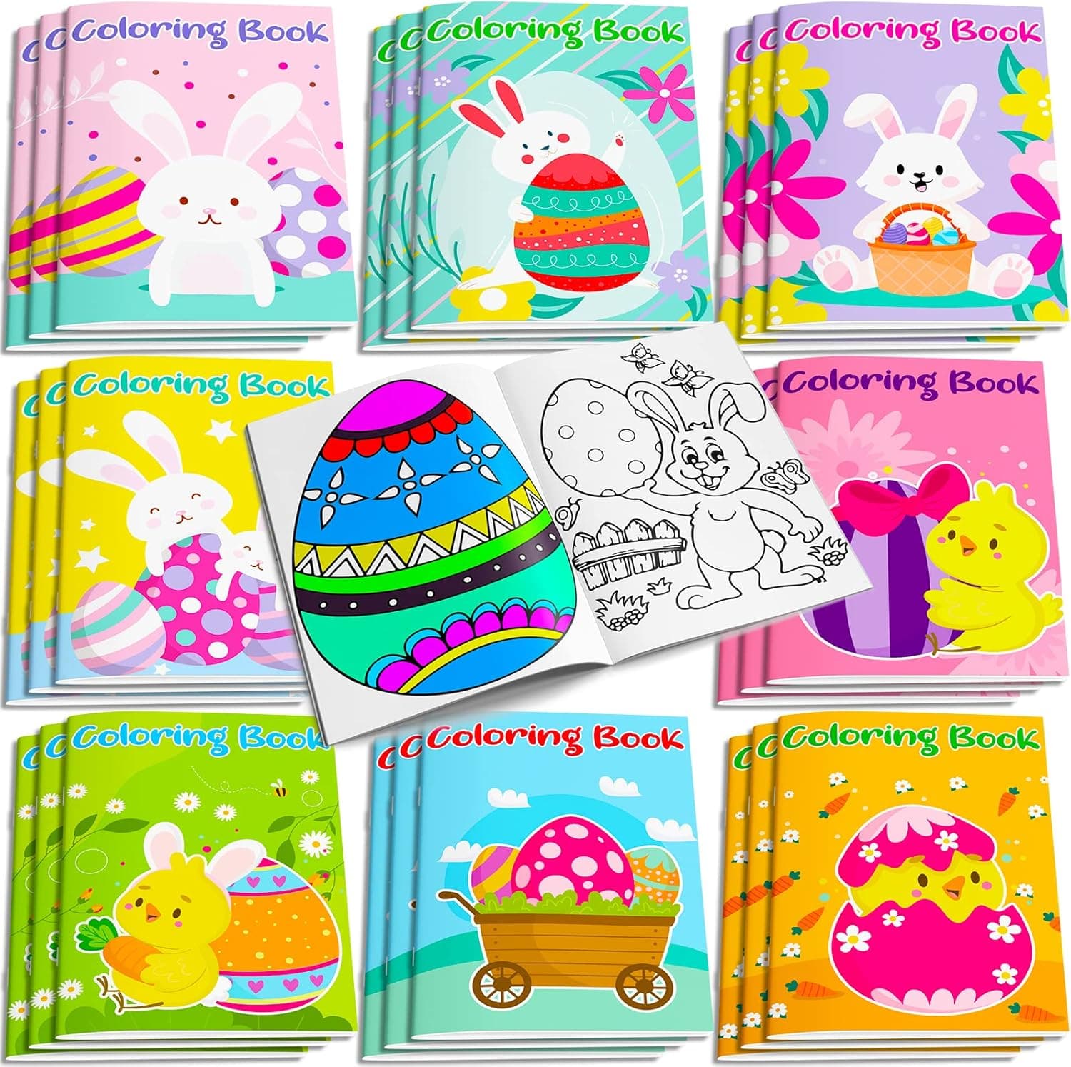 GMAOPHY 24 Pack Easter Coloring Book for Kids, Fun for Kids Boys Girls, Coloring Books with Bunny Egg, Easter Activity Books for Gift Bags, Party Favor Supplies