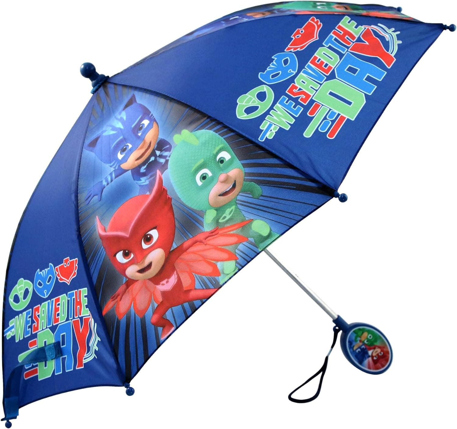 PJ Masks Boys' Little Assorted Character Rainwear Umbrella, Blue, Age 3-7