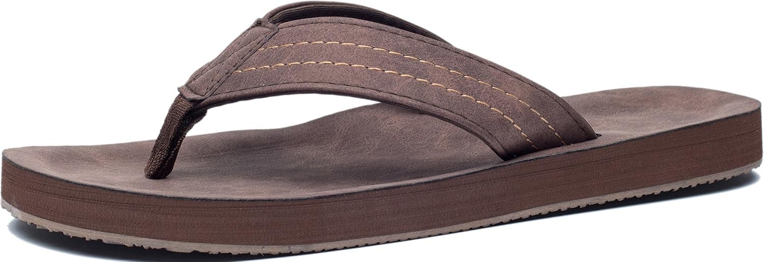 Viihahn Men's Flip Flops Summer Beach Sandals Lightweight EVA Sole Classical Comfortable Extra Large Size Wide Platform Thong Fashion Arch Support Non-Slip Slippers
