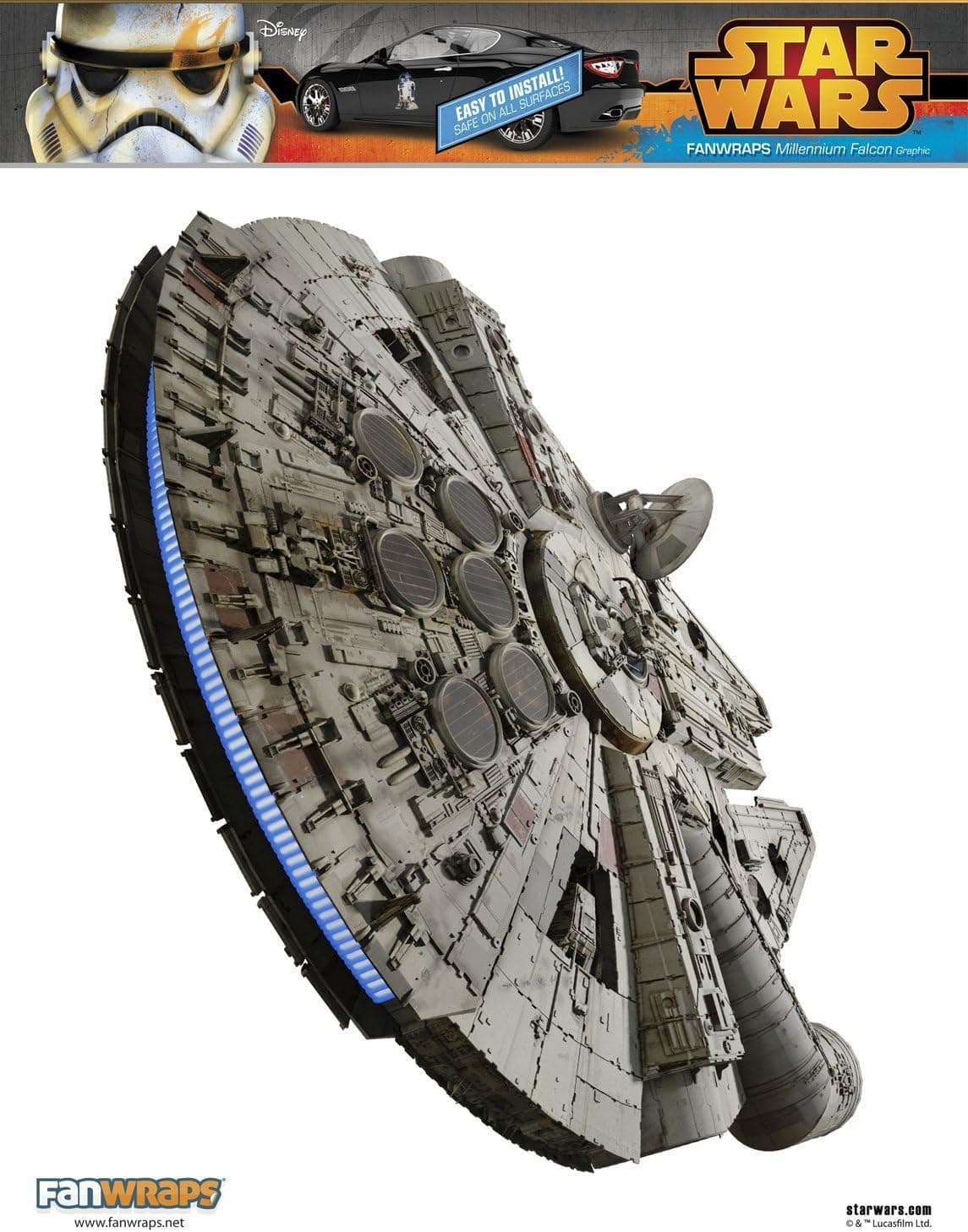 FanWraps Star Wars Millennium Falcon Graphic Vinyl Decal