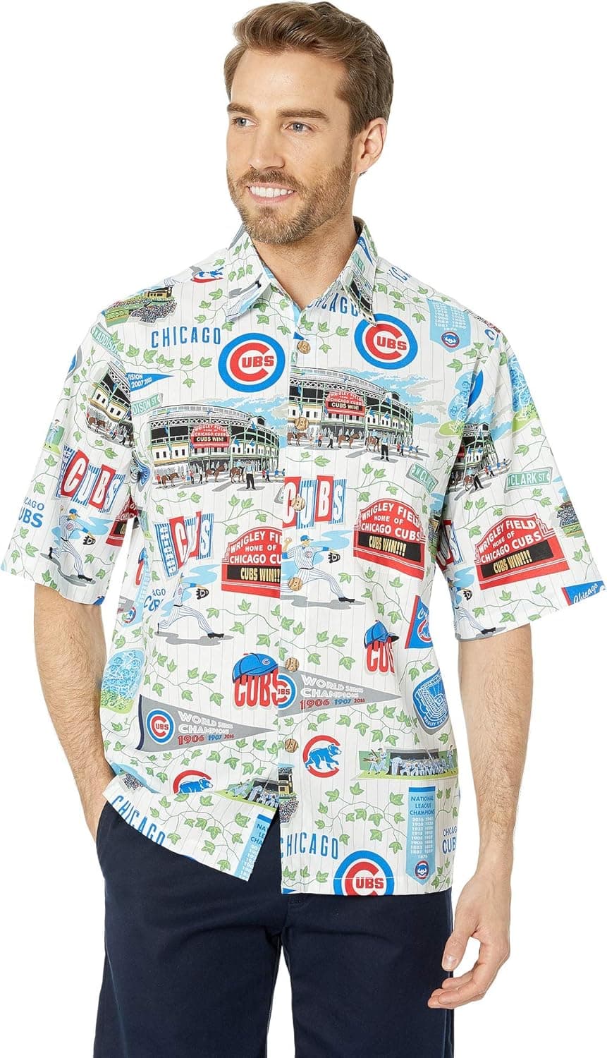 Reyn Spooner Men's Chicago Cubs MLB Classic Fit Hawaiian Shirt