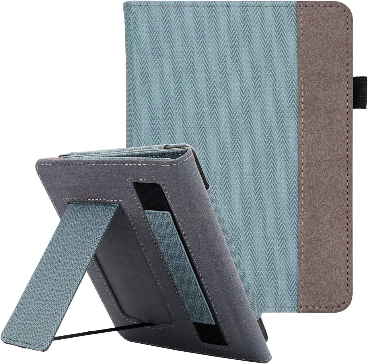 WALNEW Stand Case Fits Kindle Paperwhite 10th Generation 2018 (Model No.PQ94WIF) PU Leather Case Smart Protective Cover with Hand Strap, Blue