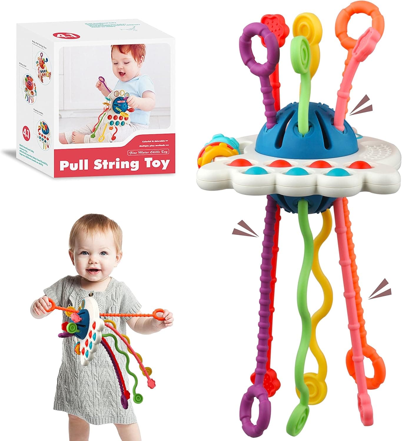Baby Montessori Sensory Toys - Toddler Travel Toys Educational Learning Activities - Fine Motor Skills Developmental Toys - Gifts for 6 9 12 18 Month Age 1 2 3 One Two Year Old Boys Girls Infant Toys