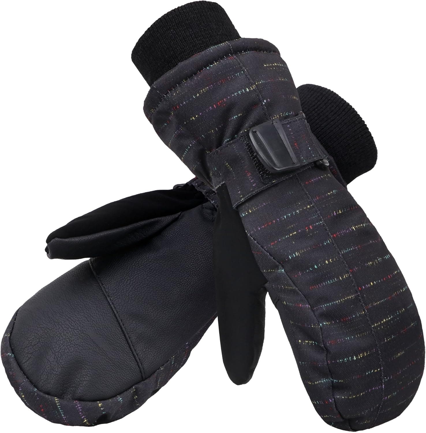 Andorra Boy's Waterproof Snow Ski Mittens,S,Black