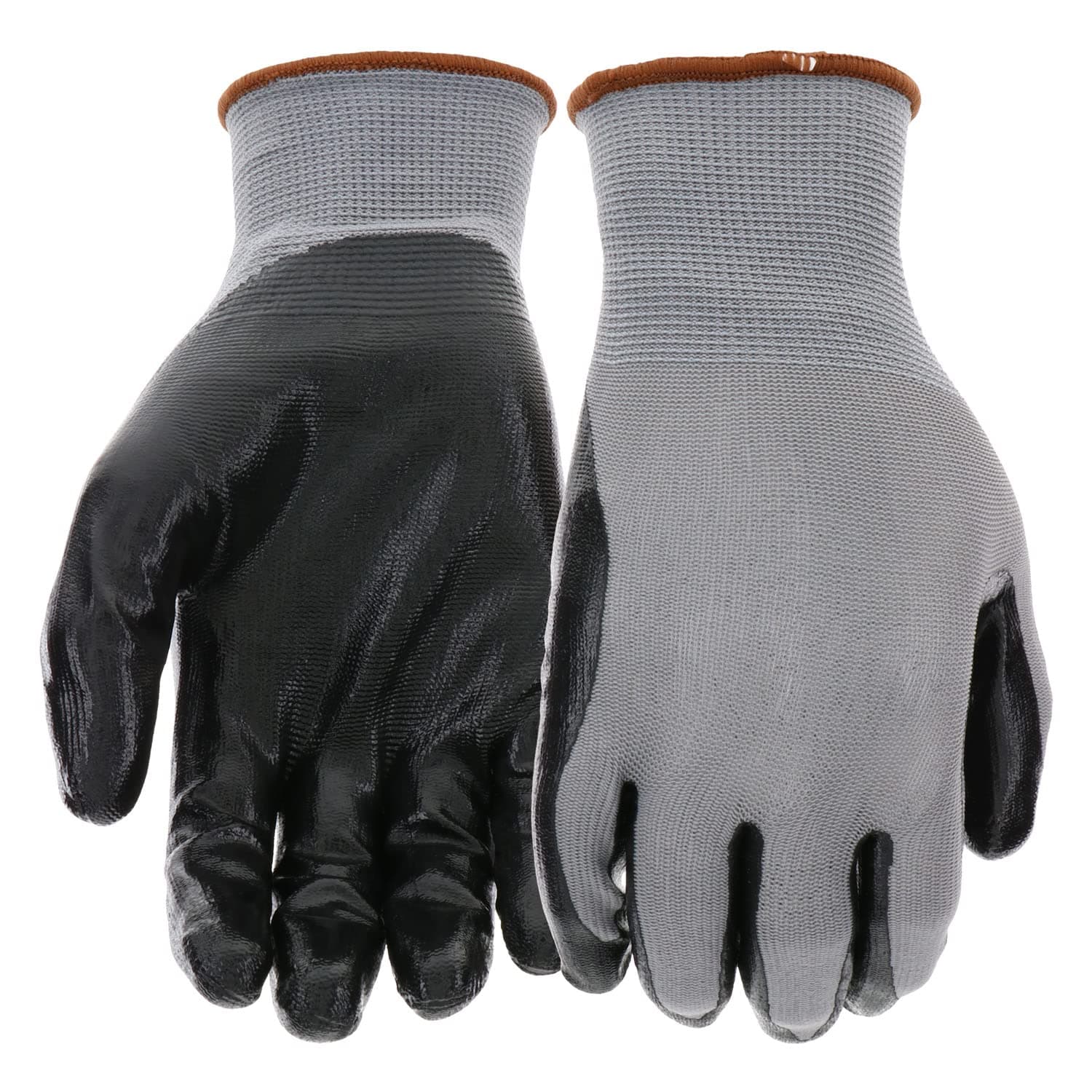 West Chester Men's Nitrile Coated Polyester Shell Work Gloves, High-Dexterity, Non-Slip Grip, Abrasion Resistant, Gray, X-Large (37130-XL)