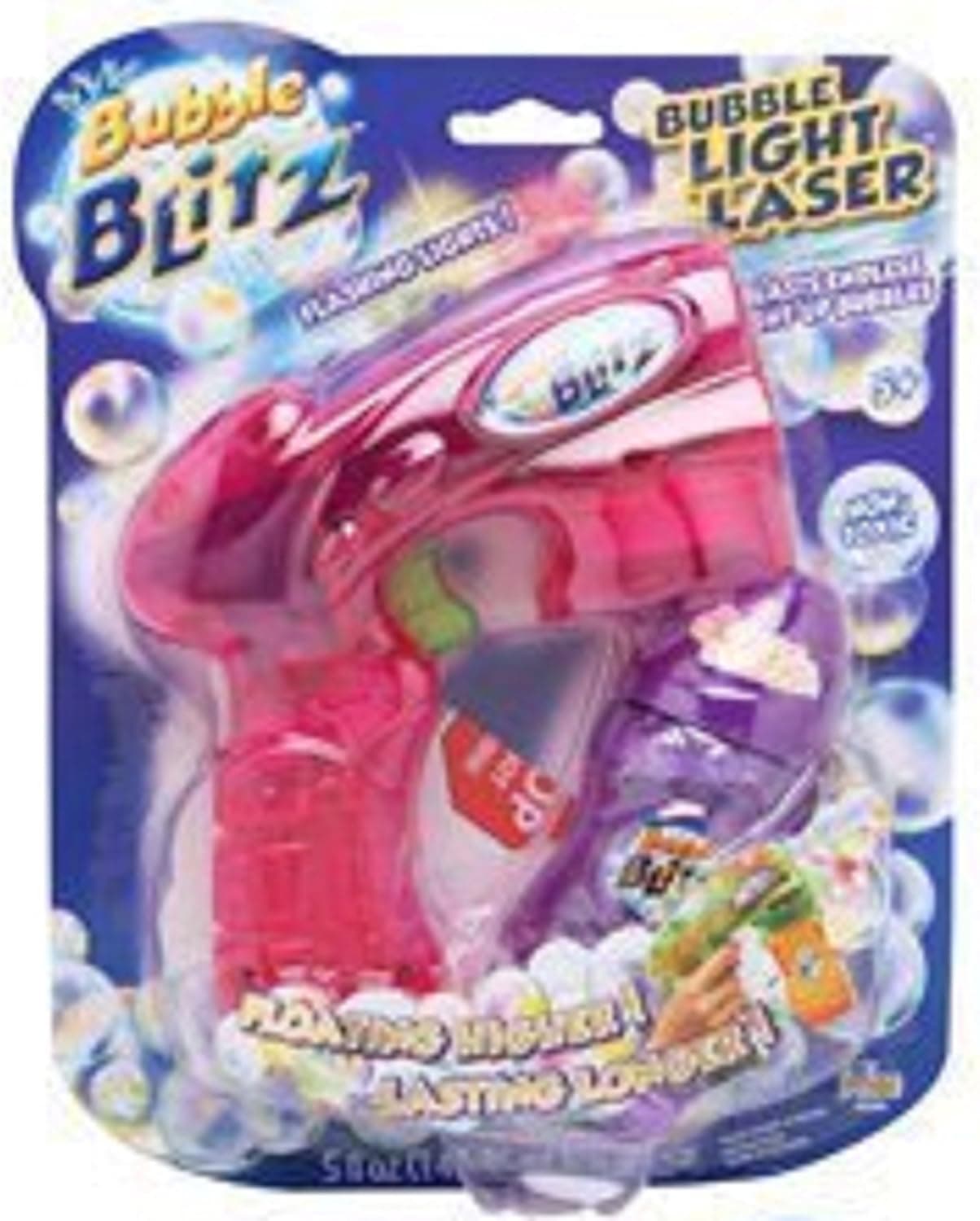 Bubble Blitz Bubble Flash Blaster See Thru Light Up Bubble Gun - Assorted Colors