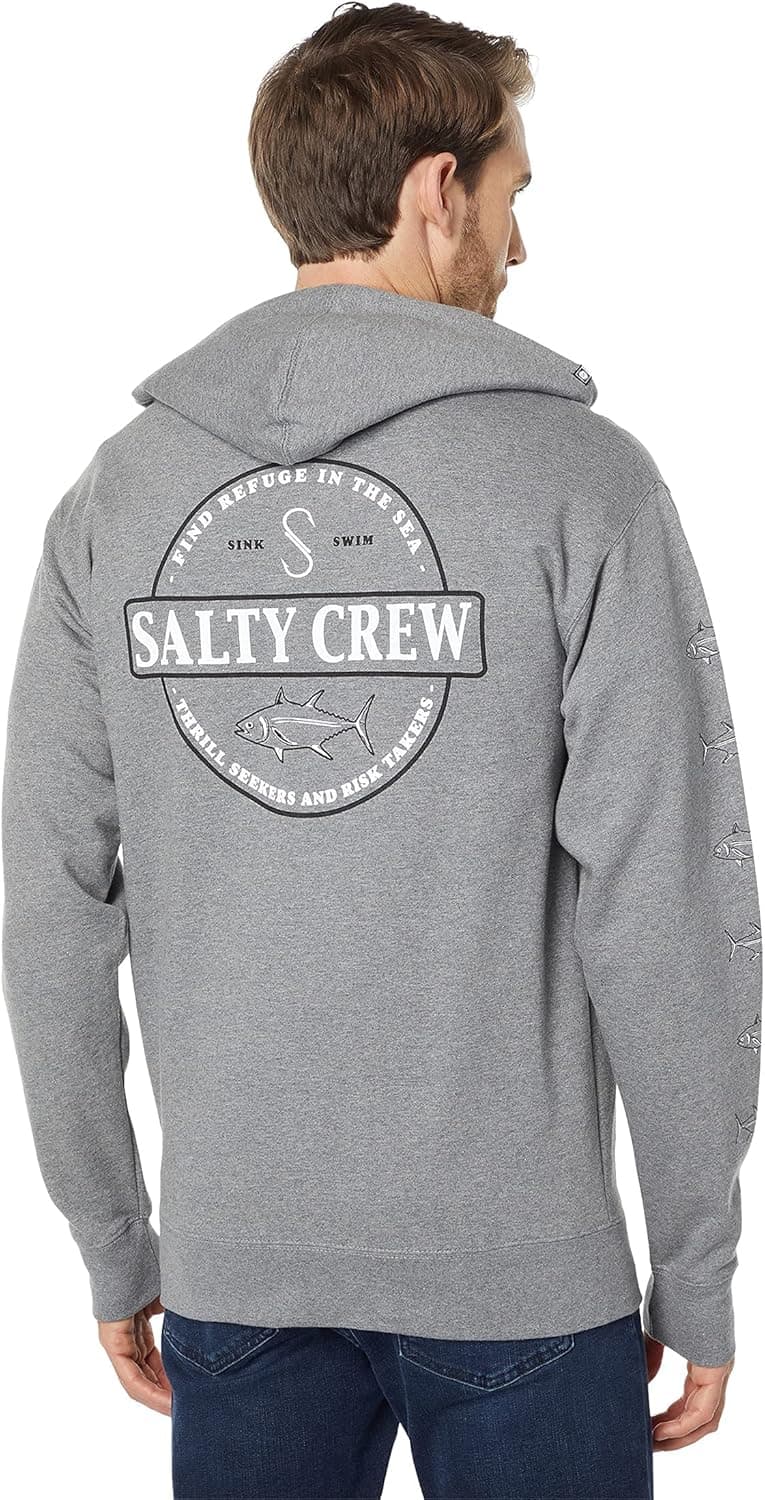 Salty Crew Men's Deep Sea Zip Fleece Gunmetal Heather XL