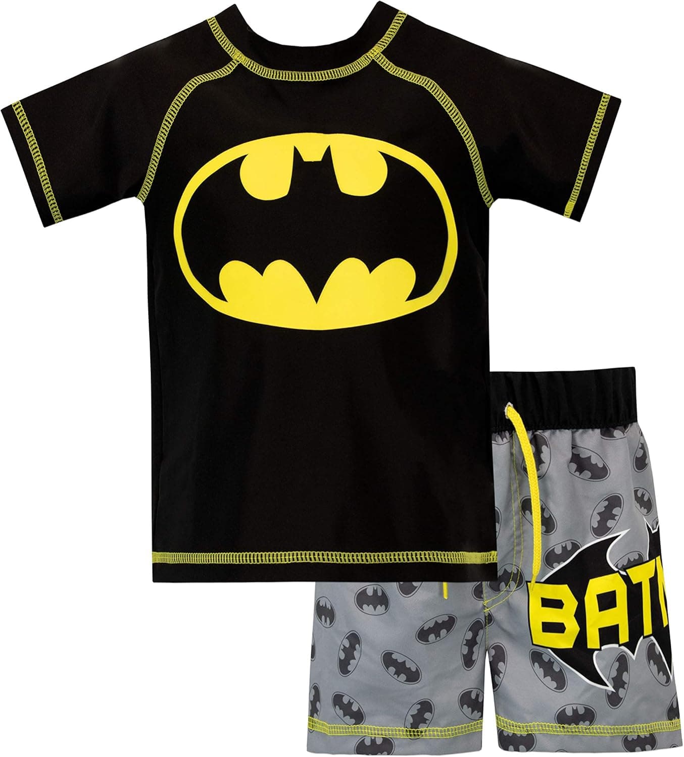 BATMAN Boys' DC Comics Two Piece Swim Set 3T Black