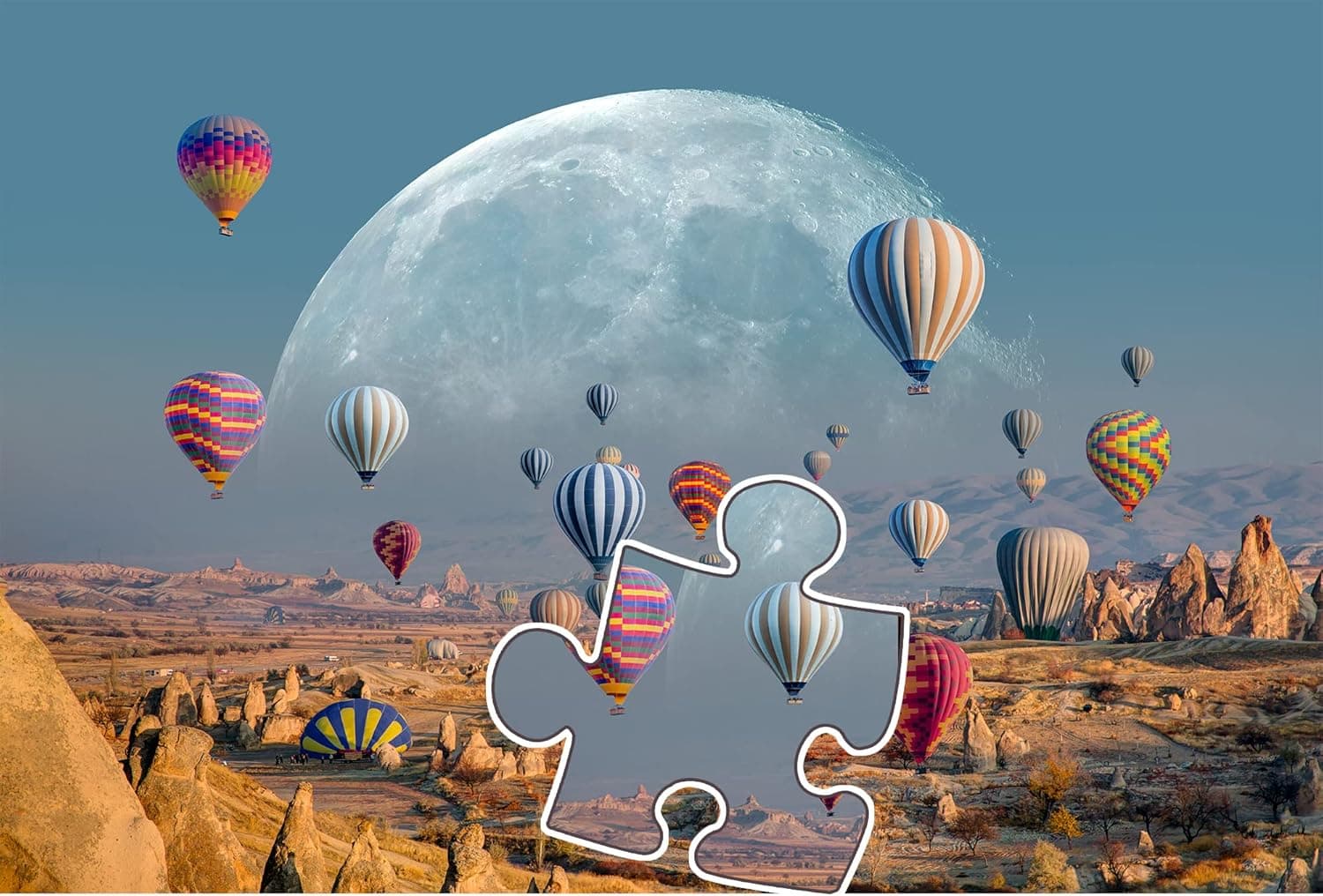 3DiSmart MOONSCAPE Turkey 1000 Piece Puzzle for Adults - 27 x 20 Inches Large Hard Puzzles for Adults - Precision Cut Jigsaw Puzzle 1000 Pieces for Adults