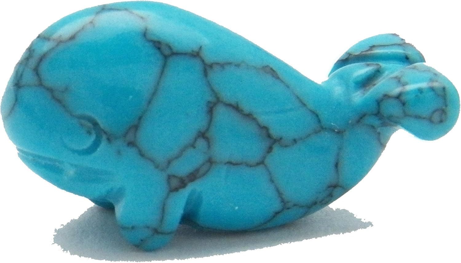 Fundamental Rockhound Products: 1" Hand Carved Whale Gemstone Crystal with Information Card and Pouch (Turquenite)