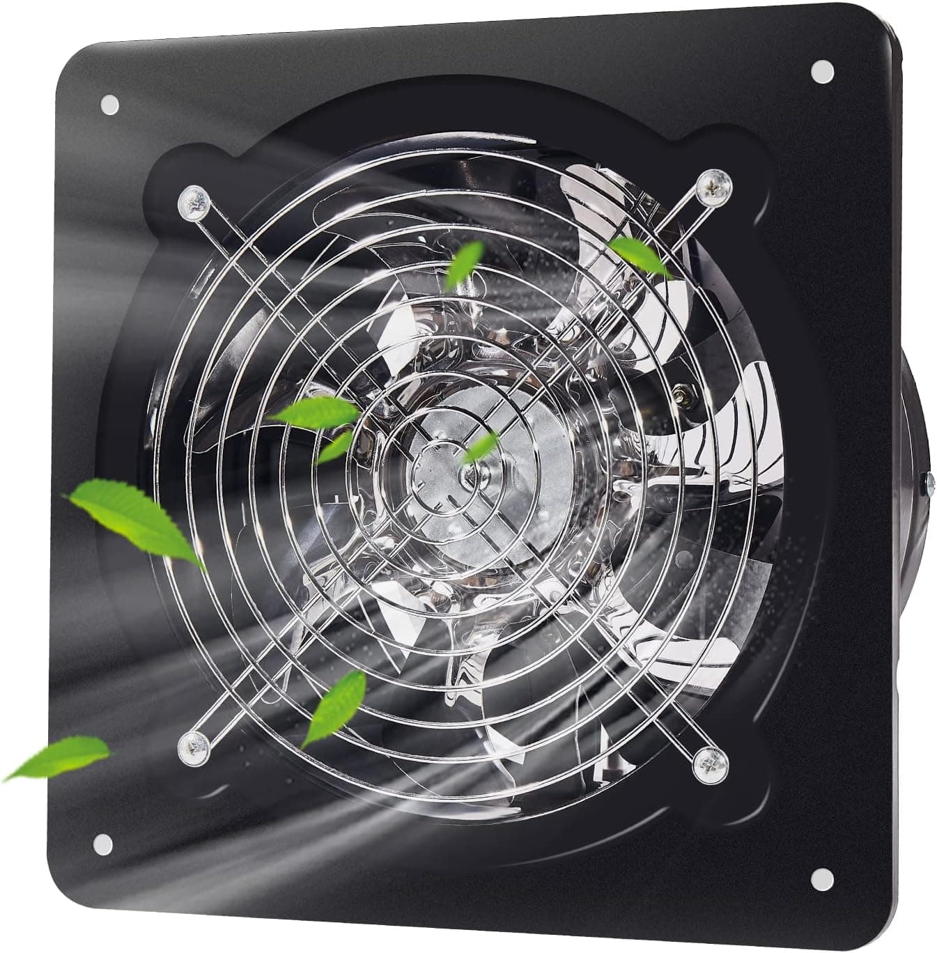 BEVISKkki 8 Inch Exhaust Fan 735CFM Bathroom Exhaust Fan Ceiling and Wall Mounted Extractor Ventilation Fan Blower Small Window Fan for Kitchen Attic Garage Basement Warehouse Workshop Factory 80W without Power Plug