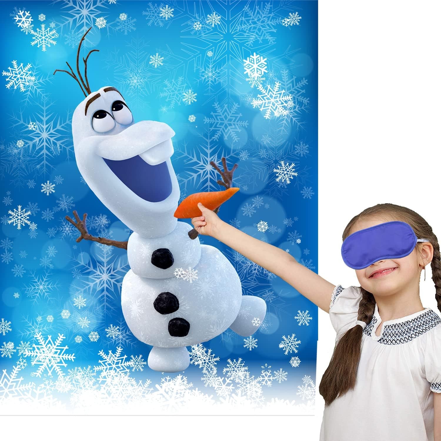 Pin the Nose on the Snowman Christmas Party Game for Kids Christmas Snowman Pin Game with Reusable Stickers Birthday Shower Party Supplies Activities