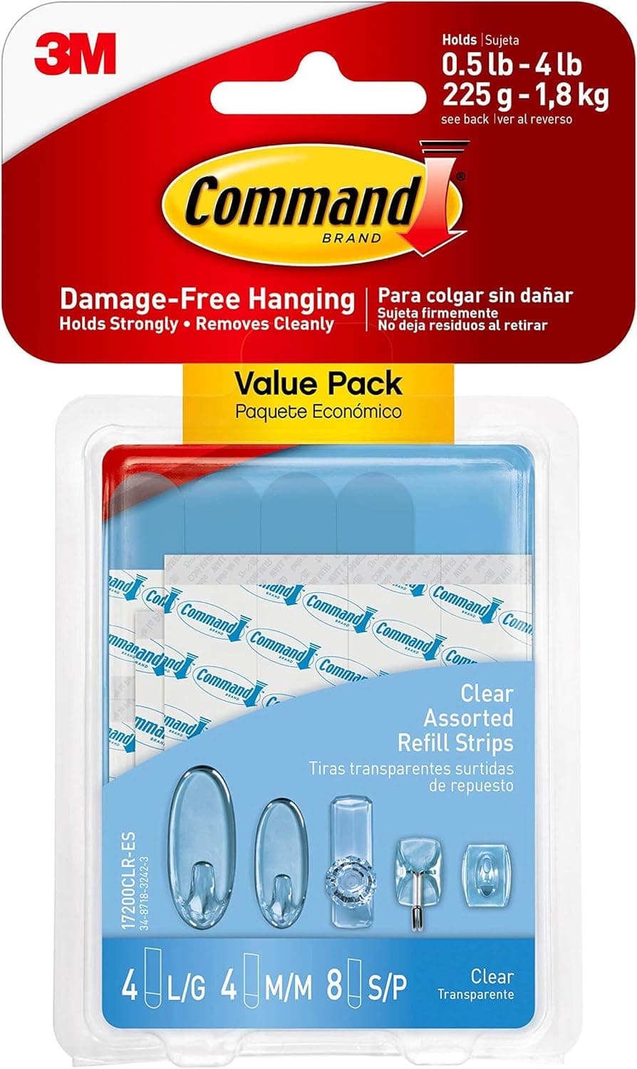 Command 6-packages of Assorted Clear Refill Strips (17200CLR-ES)