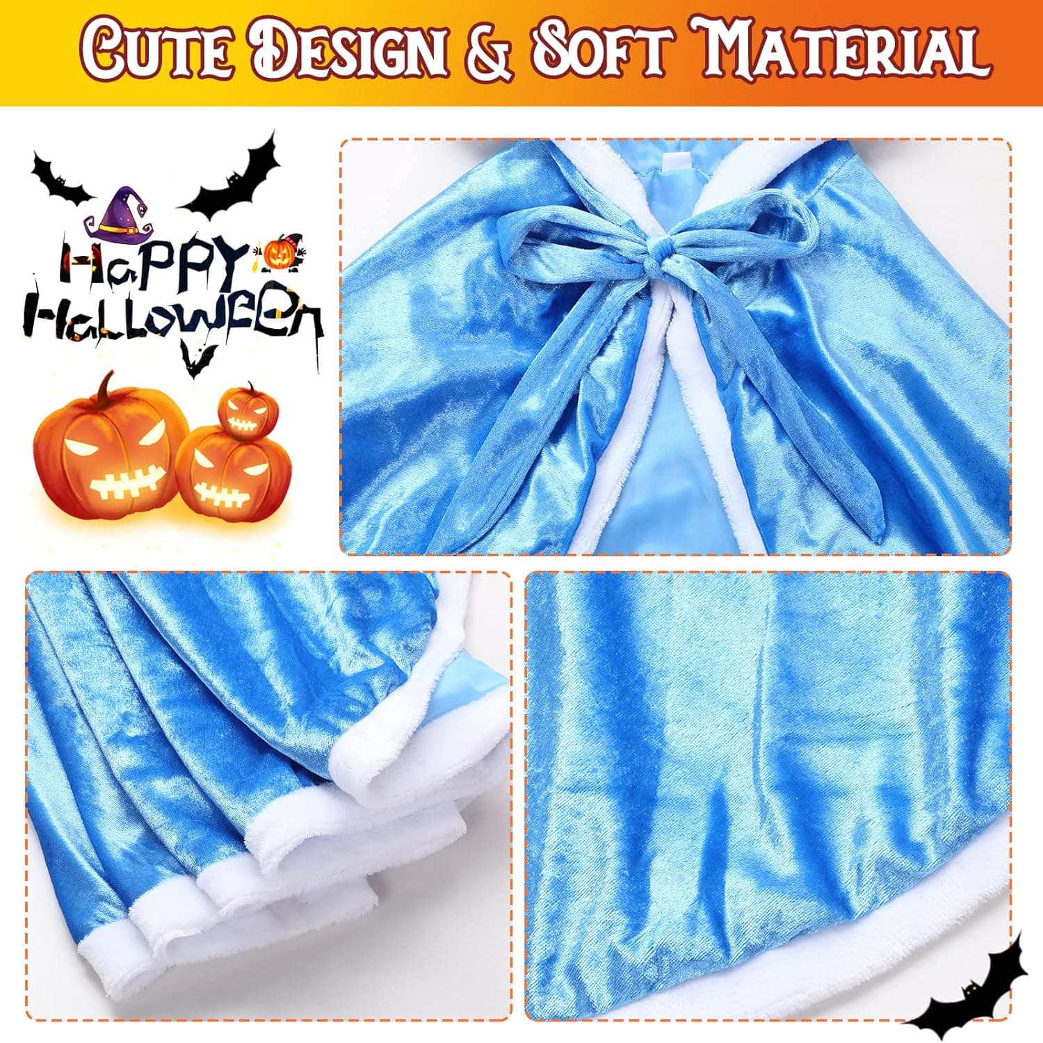 2 Packs Fur Princess Hooded Cape Cloak Costume Girl Princess Costume Fairy Dress up for Halloween Christmas Carnival Cosplay(4-5 Years)