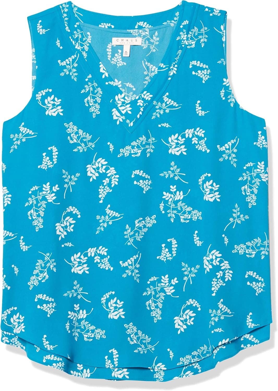 Chaus Women's Sleeveless Double Layer Floral Print Blouse