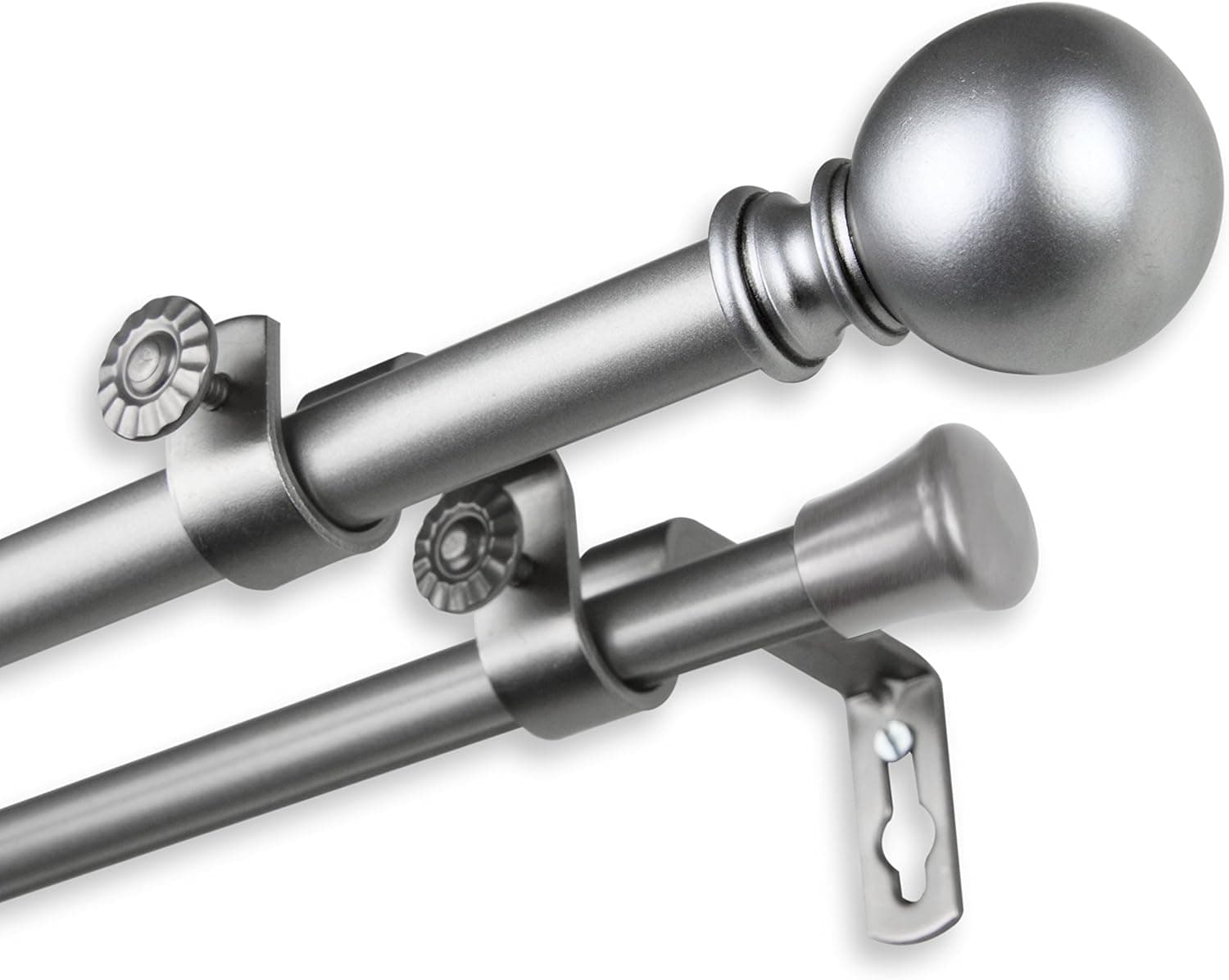 Rod Desyne 5710-485D Luna Double Curtain Rod, 48-84 inch, Satin Nickel