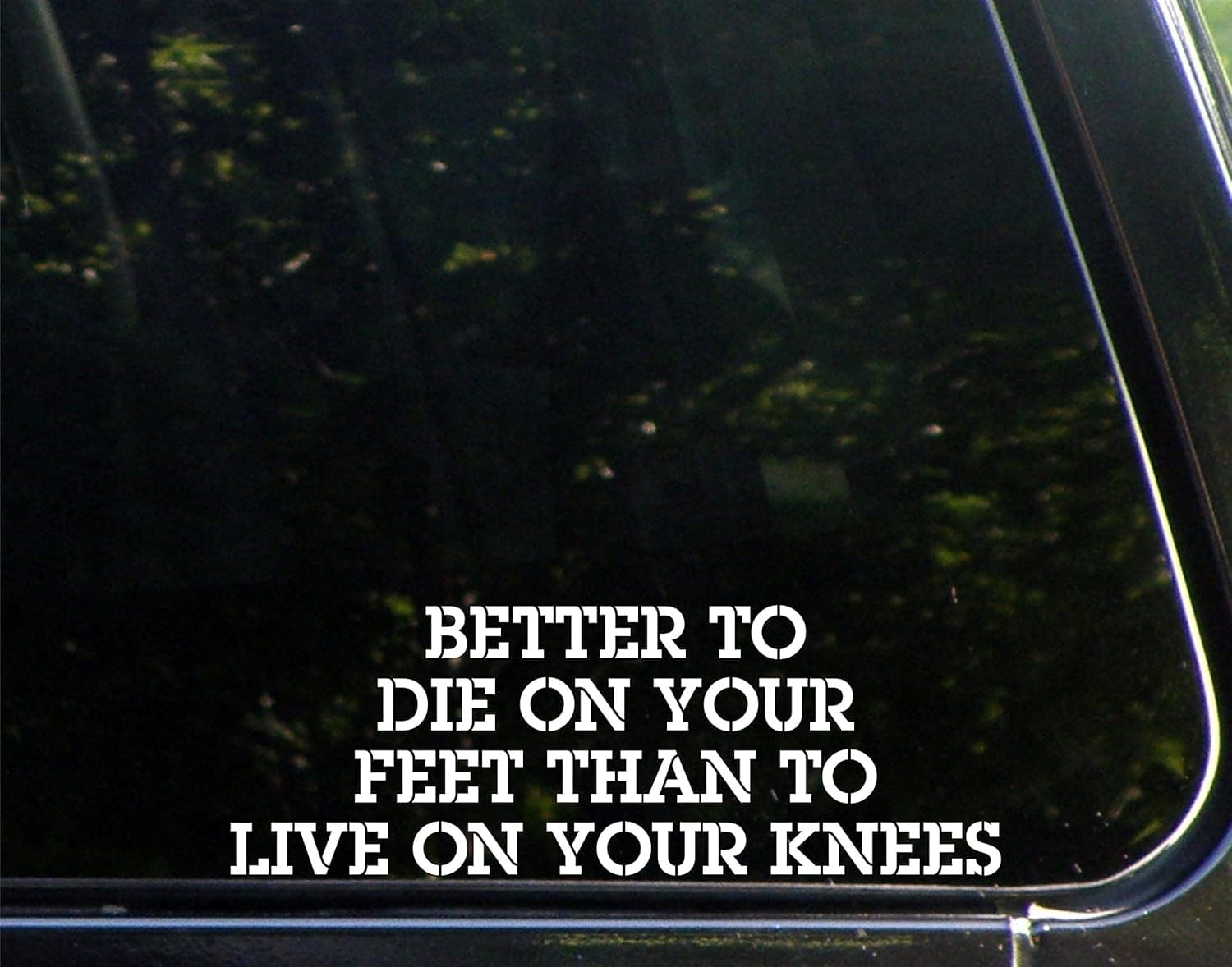 Sweet Tea Decals Better to Die On Your Feet Than to Live On Your Knees - 8 3/4"x 3" - Vinyl Die Cut Decal/Bumper Sticker for Windows, Trucks, Cars, Laptops, Macbooks, Etc.