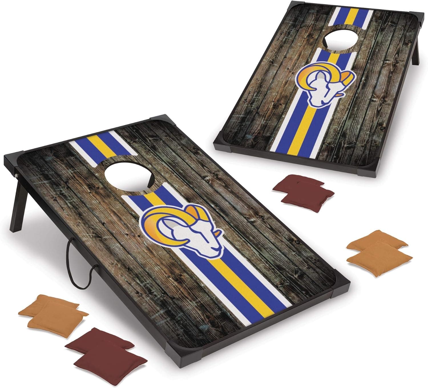 NFL Pro Football 2' x 3' MDF Wood Deluxe Cornhole Set by Wild Sports, Comes with 8 Bean Bags - Perfect for Tailgate, Outdoor, Backyard