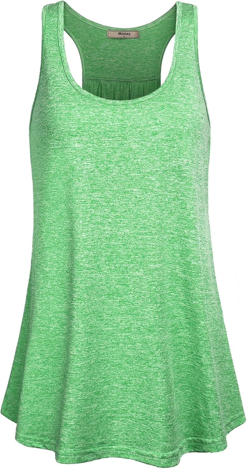 Miusey Womens Sleeveless Loose Fit Yoga Workout Racerback Tank Top