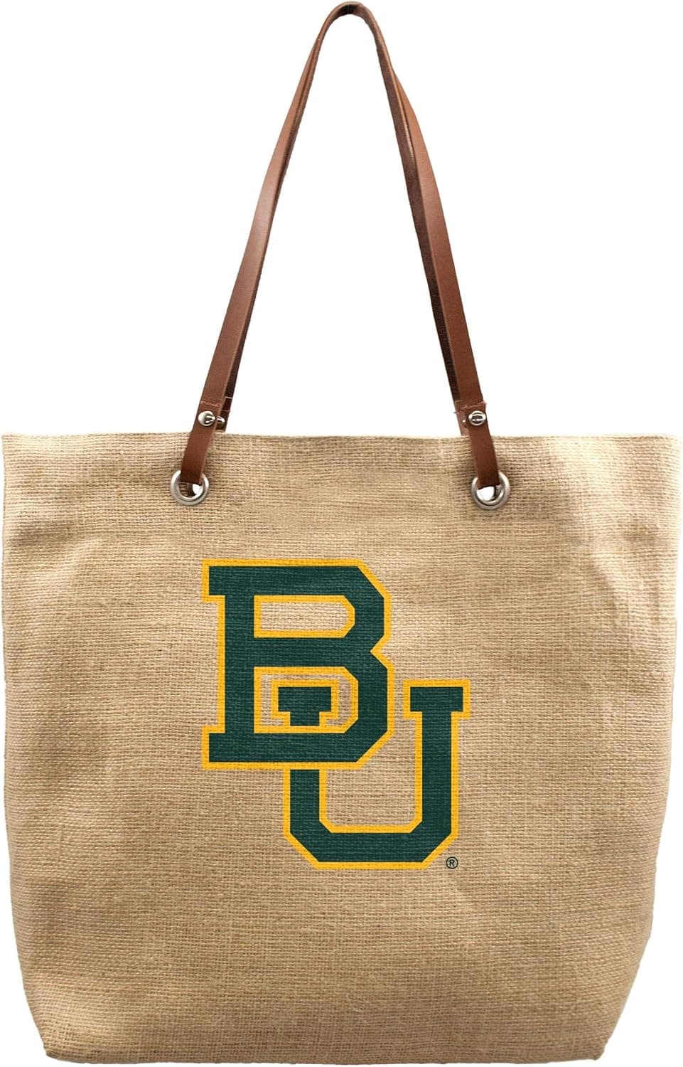 Littlearth NCAA Burlap Market Tote, 17 x 4.5 x 14-Inch, Natural