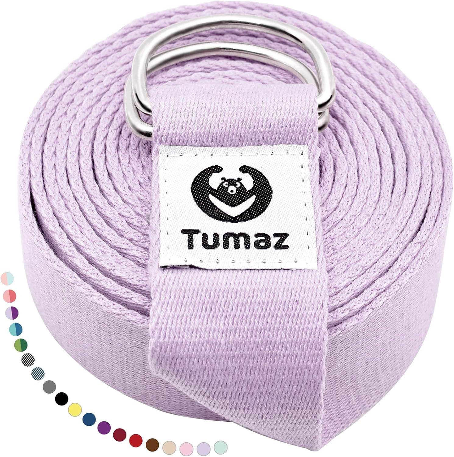 Tumaz Yoga Strap/Stretch Bands [15+ Colors, 6/8/10 Feet Options] with Extra Safe Adjustable D-Ring Buckle, Durable and Comfy Delicate Texture - Best for Daily Stretching, Physical Therapy, Fitness
