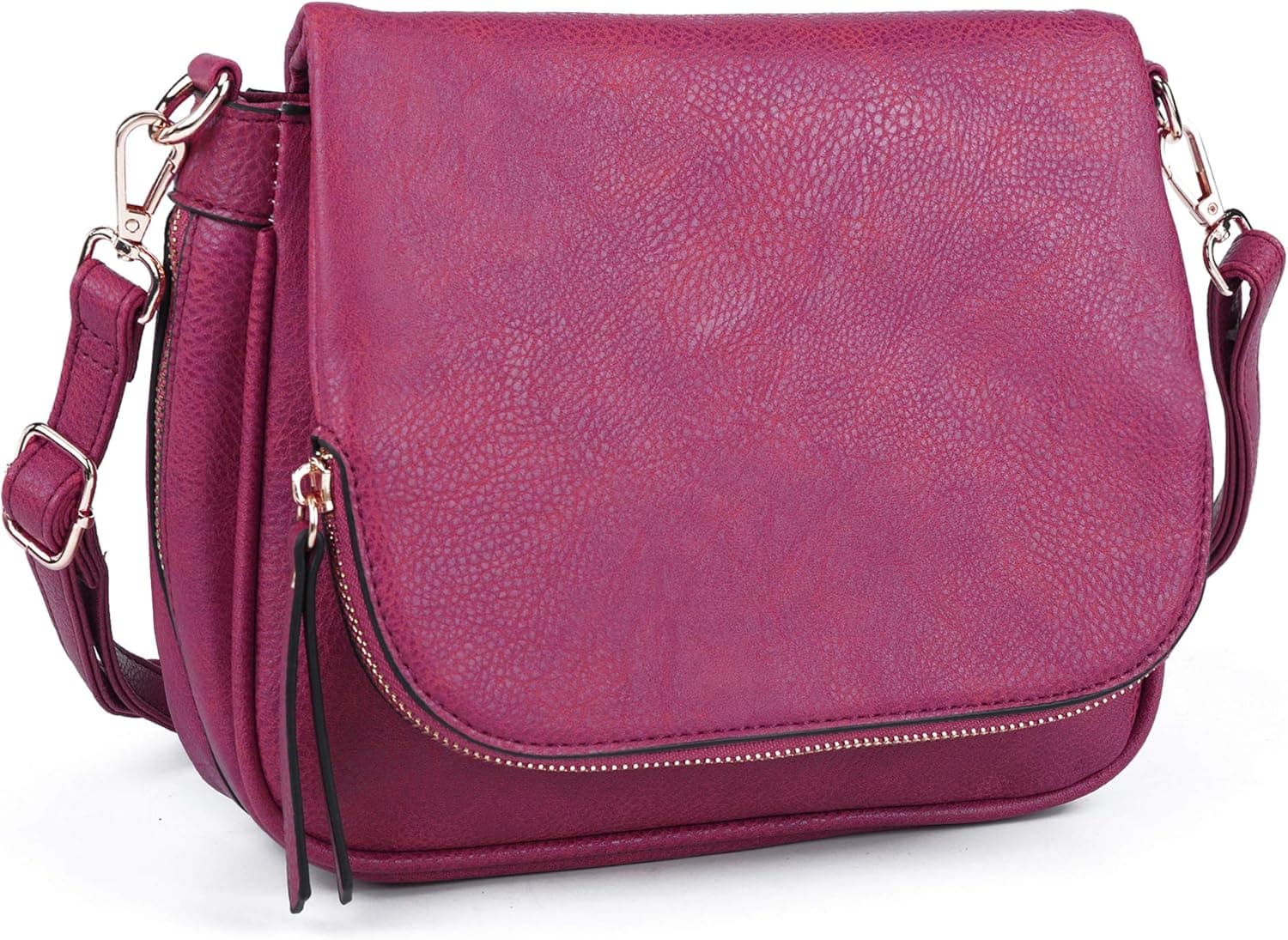 Small Crossbody Bags for Women Pu Leather Over the Shoulder Purses and Flap Cross Body Handbags with Multi Pockets (Brown)