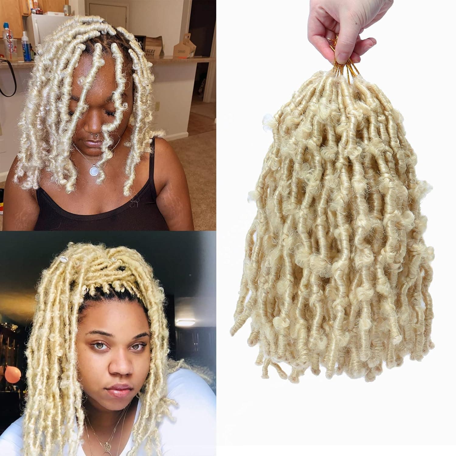 Butterfly Locs Crochet Hair 10 Inch Pre Looped Butterfly Locs 7 Packs Crochet Butterfly Locs Hair Faux Locs Crochet Hair for Black Women Soft Locs Hair Exension(10inch,613#)