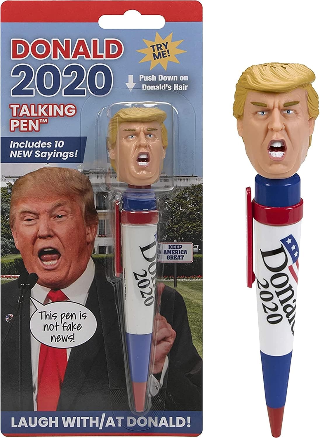 Talking Donald Trump Pen - 2020 Limited Edition - His Real Voice, Donald Trump Gifts for Men, Best Funny Christmas Gifts for Dad, Fun Stocking Stuffers, Great Republican Gifts Idea for Fathers & Dads