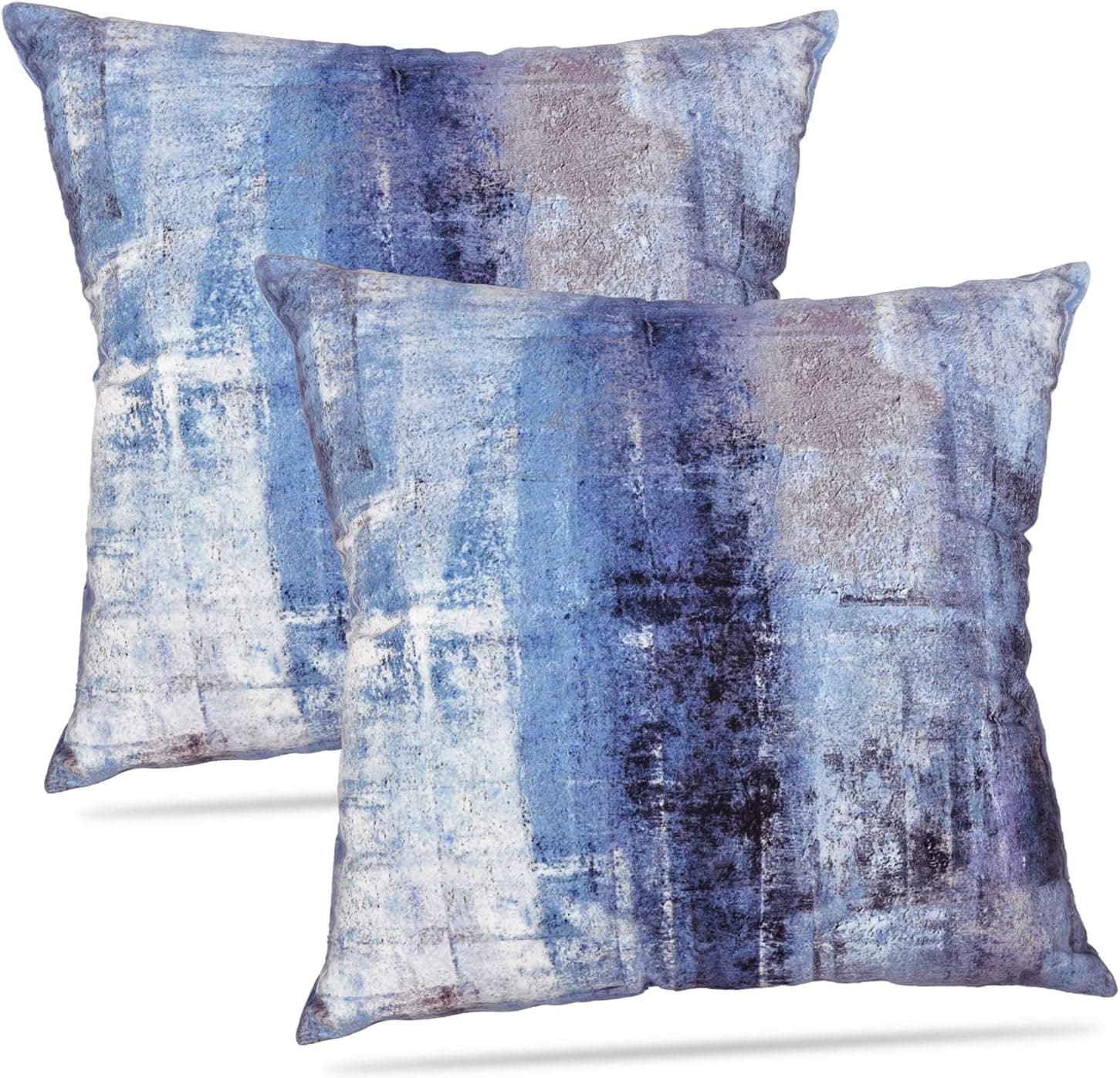 Suesoso Blue Grey Pillowcover 20" x 20" Set of 2 Decorative Pillows Case 2 Sides Printed Blue and Grey Abstract Art Throw Pillow Cover Decorative Home Decor