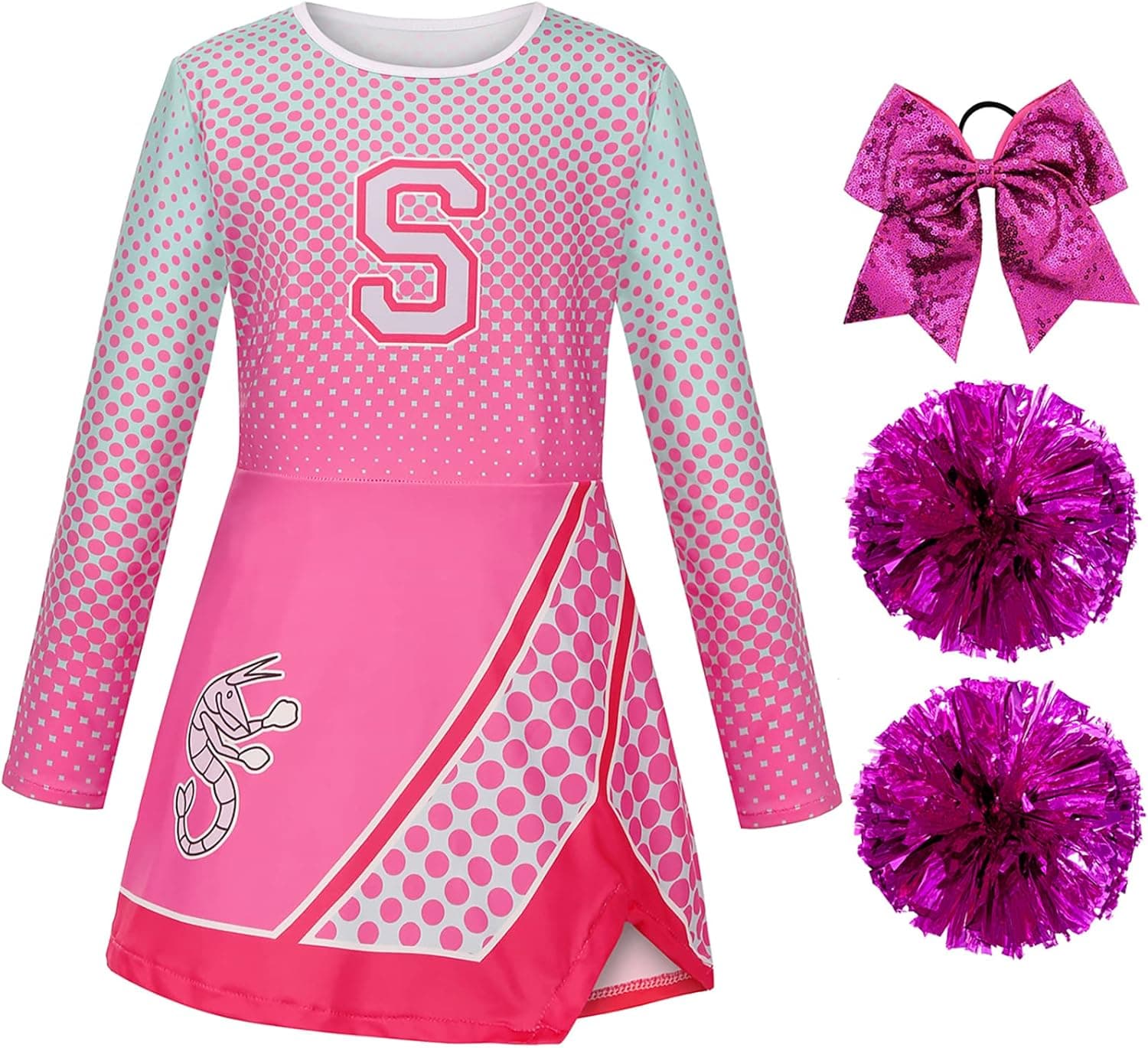 Girls Cheerleader Costume Halloween Party Uniform Dress for Kids