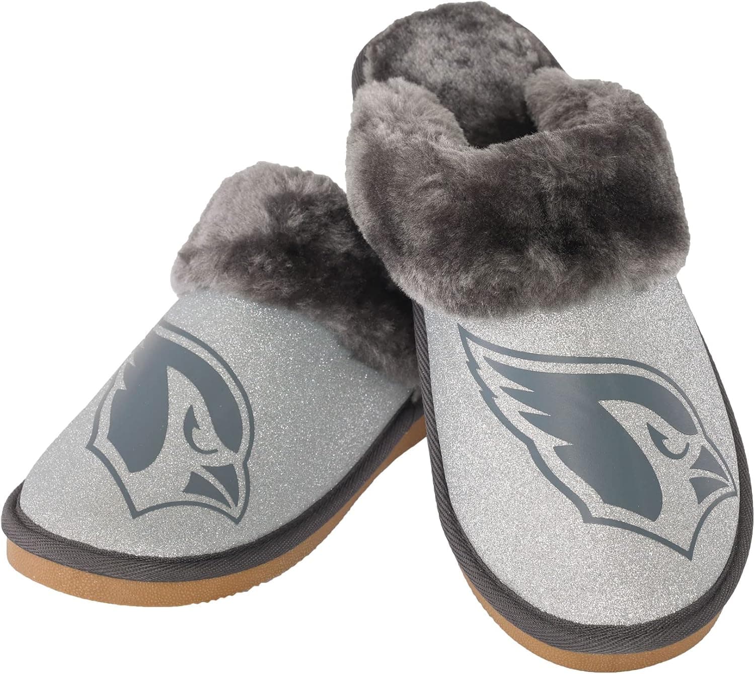 FOCO Womens NFL Team Logo Glitter Open Back Moccasin