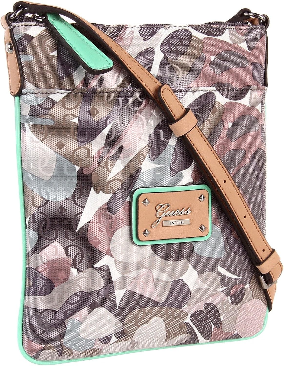 GUESS Airun Mini Cross-body Messenger Bag, Taupe Multi