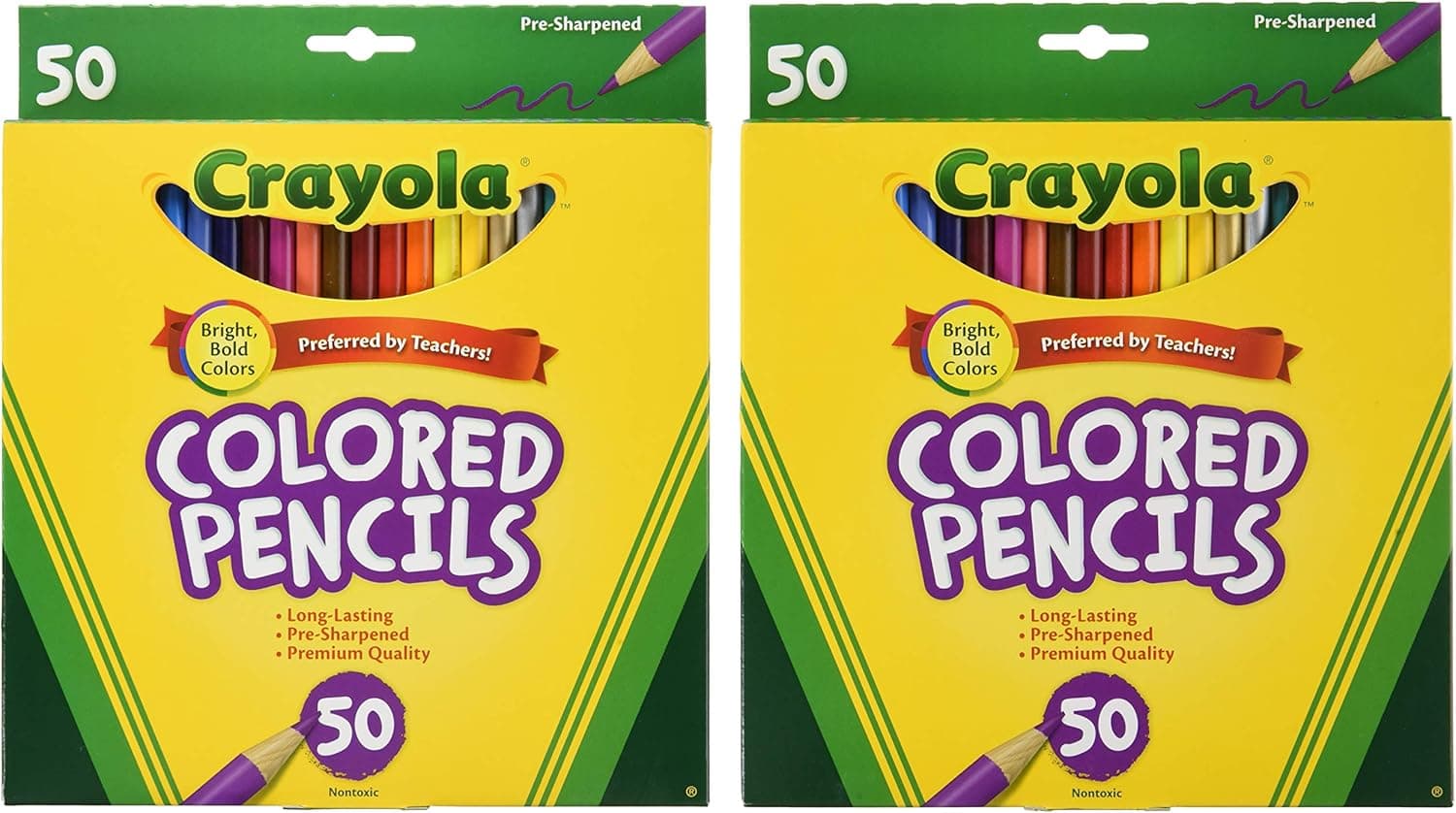 Crayola 50ct Long Colored Pencils (68-4050) Pack Of 2