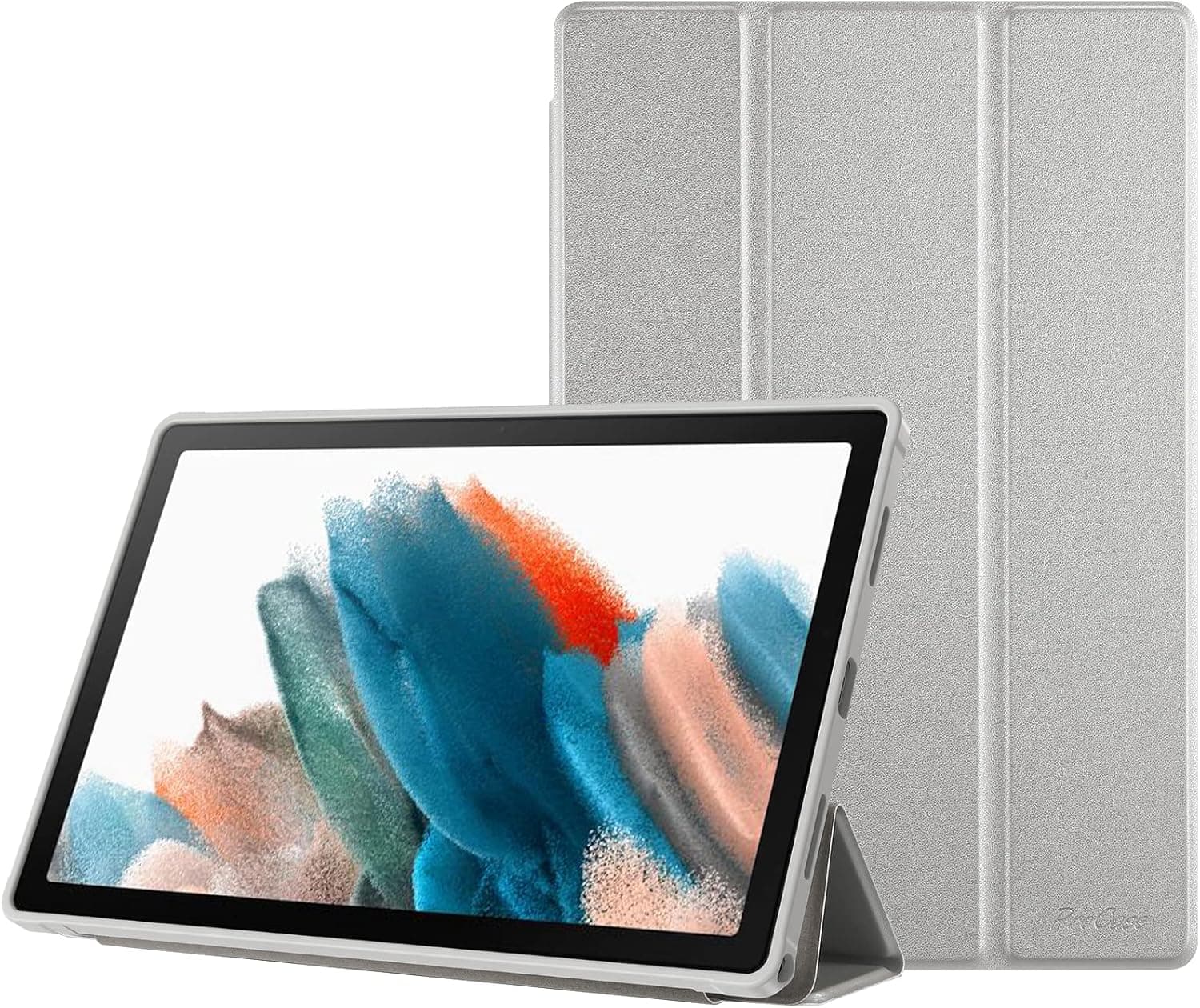 ProCase for Galaxy Tab A8 Case 10.5 inch 2022, Trifold Lightweight Protective Smart Cover with Translucent Back for 10.5” Galaxy Tab A8 SM-X200 X205 X207 –Silver