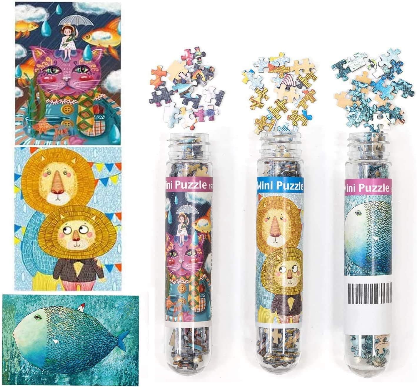 3 Pack Mini Animal Jigsaw Puzzles 150 Pieces for Adults Small Jigsaw Puzzle 6 x 4 Inches House Entertainment Toys Home Decor Puzzles