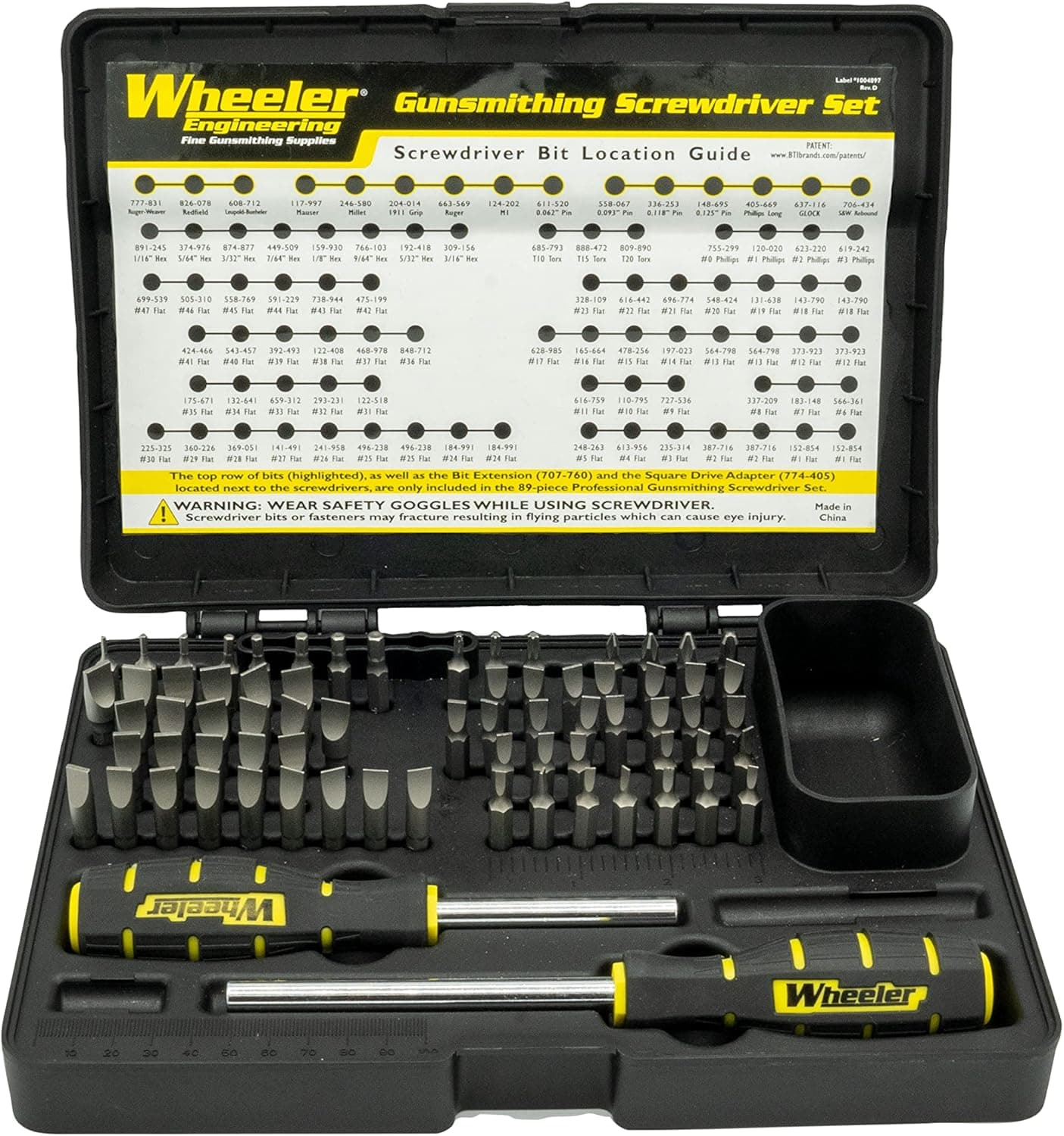 Wheeler Engineering 72-Piece Screwdriver Set with 2 Screwdriver Handles, Bits, and Storage Case for Gunsmithing and Firearm Maintenance